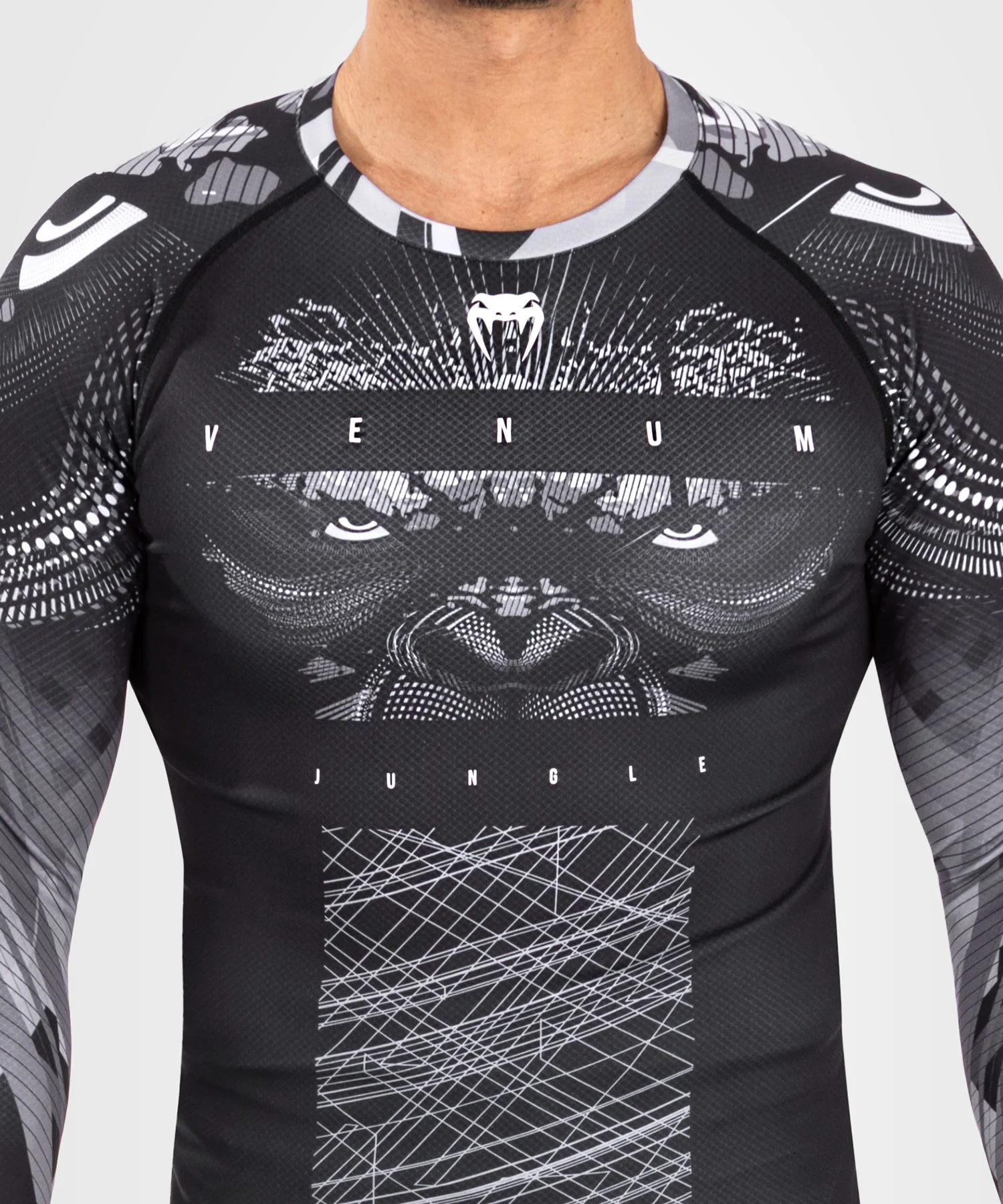 Rashguard Manches Longues Venum Gorilla Jungle - Noir/Blanc - Image 4