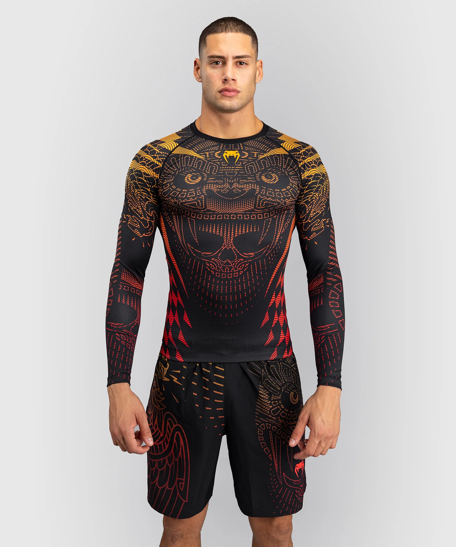 Rashguard Manches Longues Venum Quetzal Fury - Noir/Rouge Fury/Mandarine