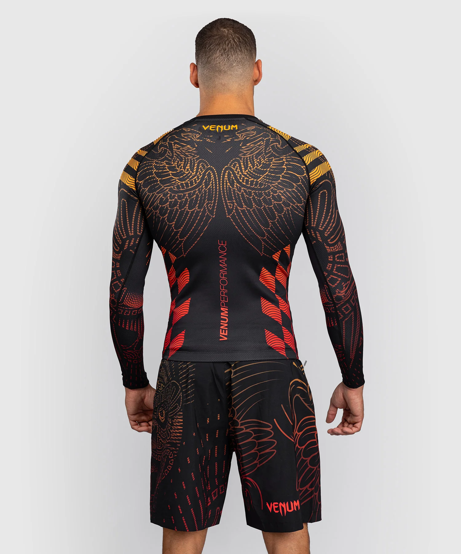 Rashguard Manches Longues Venum Quetzal Fury - Noir/Rouge Fury/Mandarine - Image 3