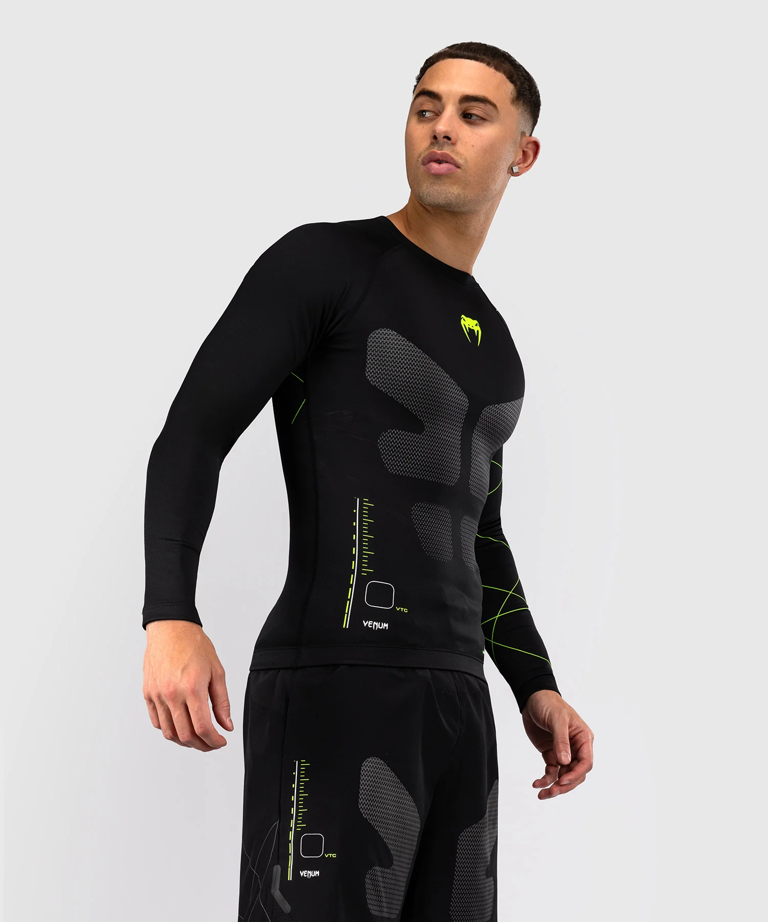Rashguard Manches Longues Venum Training Camp 4.0 - Noir/Vert fluo - Image 4