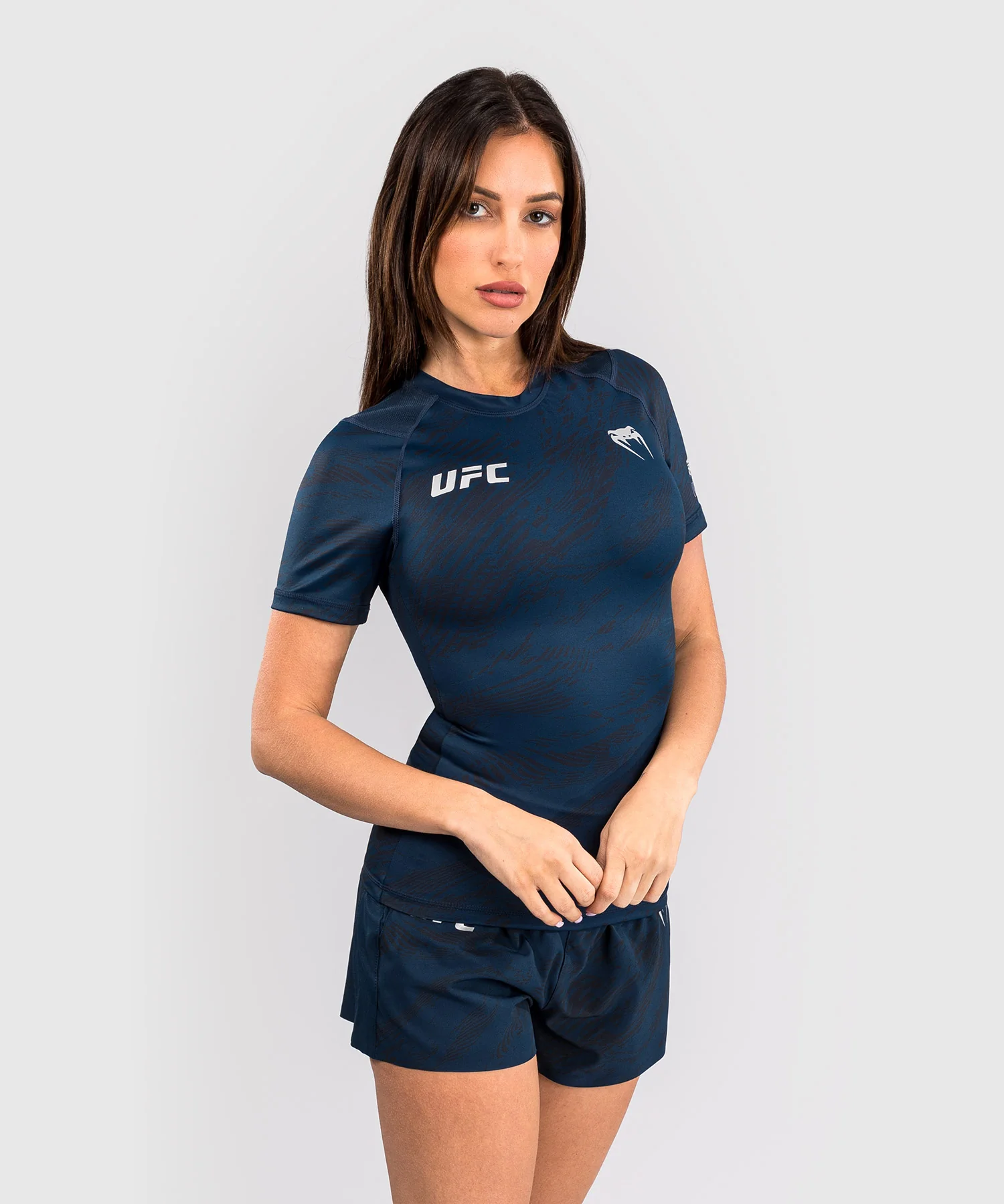Rashguard Performance à Manches Courtes pour Femmes UFC Fusion by Venum Fight Week - Bleu Océanique - Image 4