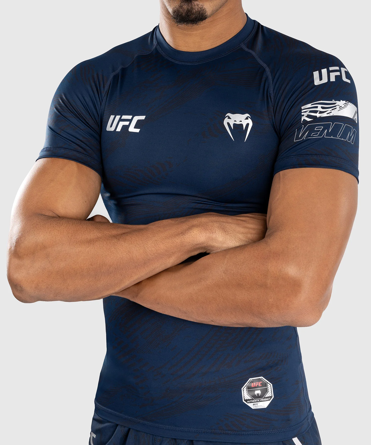Rashguard Performance à Manches Courtes pour Hommes UFC Fusion by Venum Fight Week - Bleu Océanique - Image 5