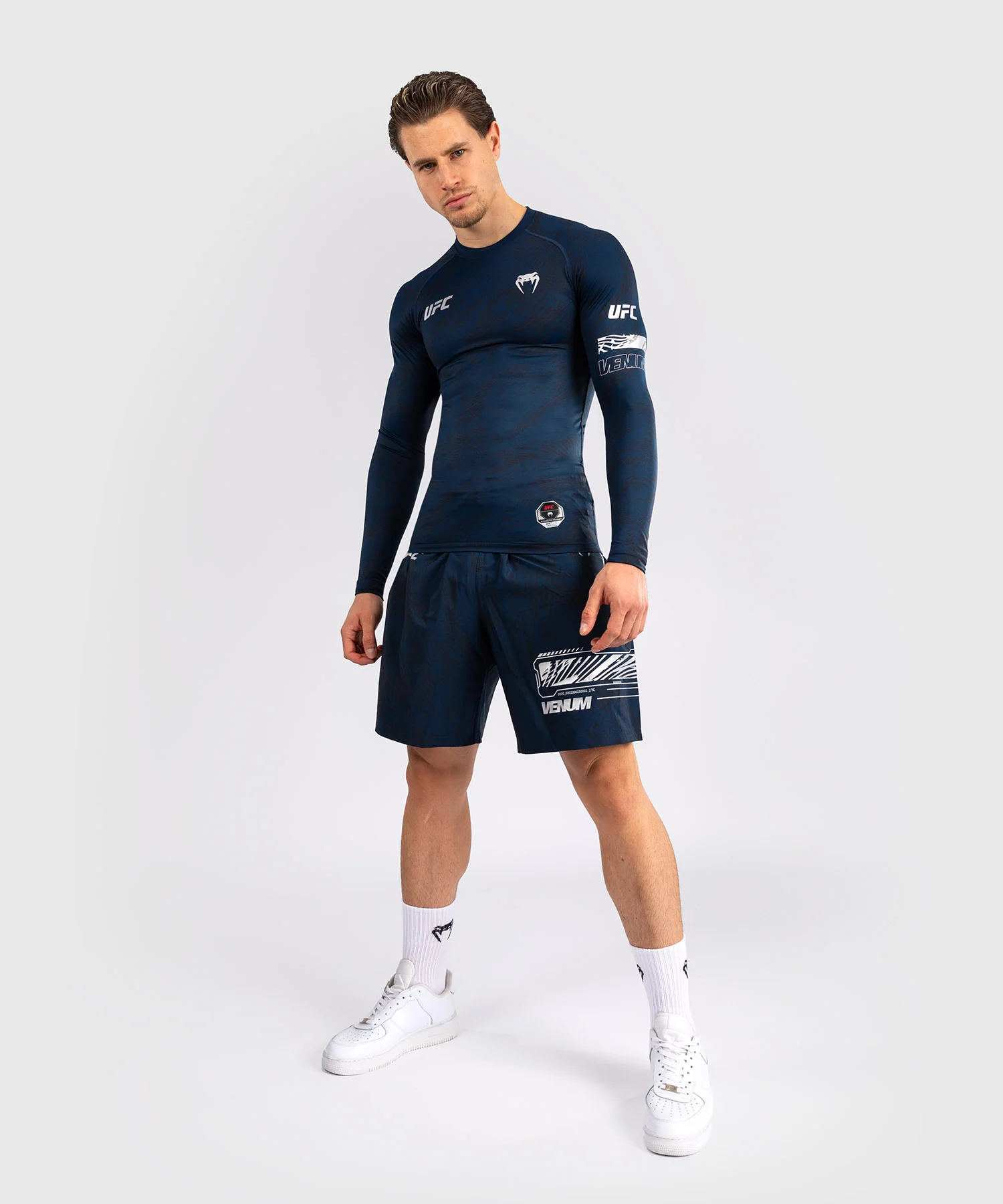Rashguard Performance à Manches Longues pour Hommes UFC Fusion by Venum Fight Week - Bleu Océanique - Image 2