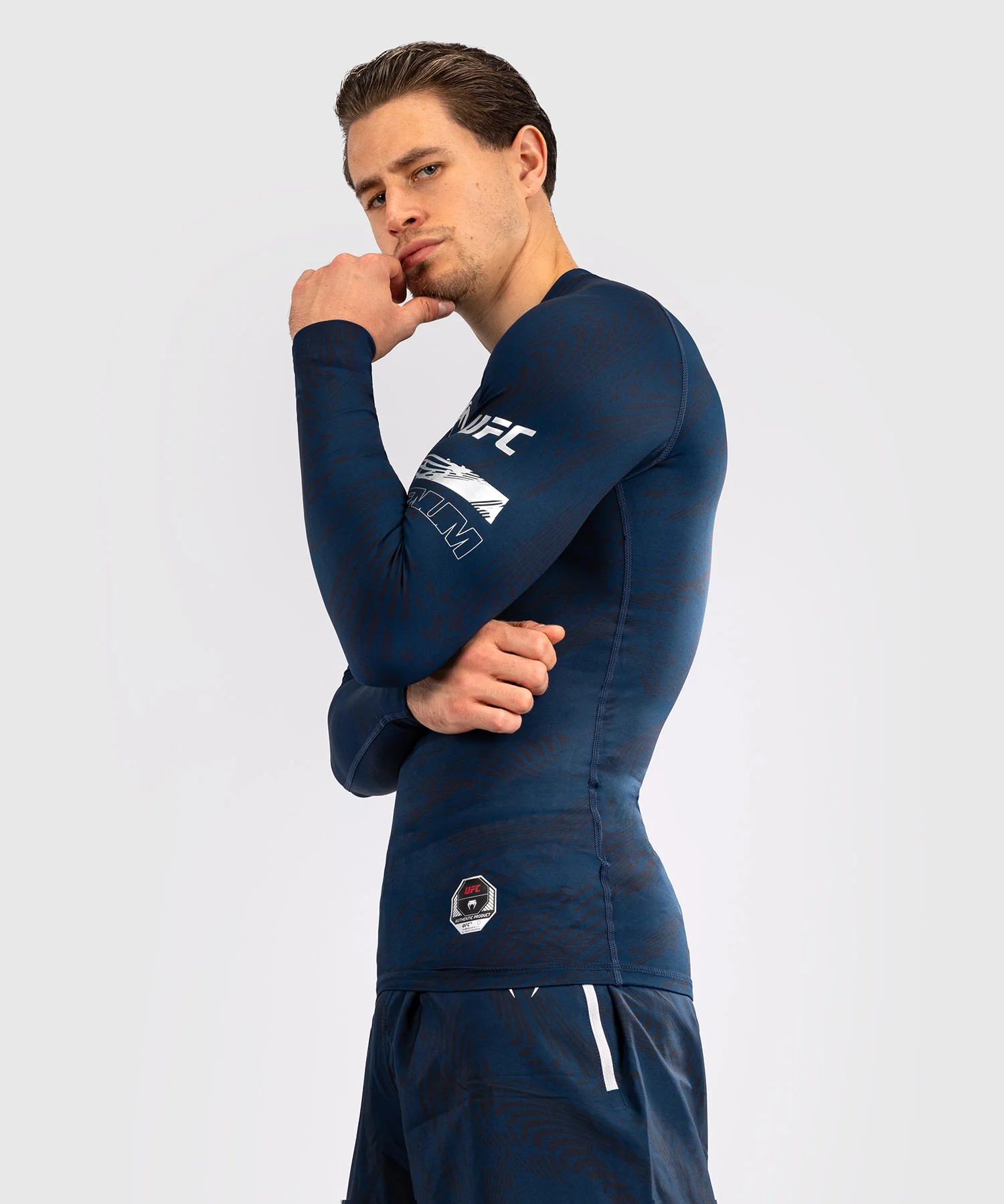 Rashguard Performance à Manches Longues pour Hommes UFC Fusion by Venum Fight Week - Bleu Océanique - Image 3