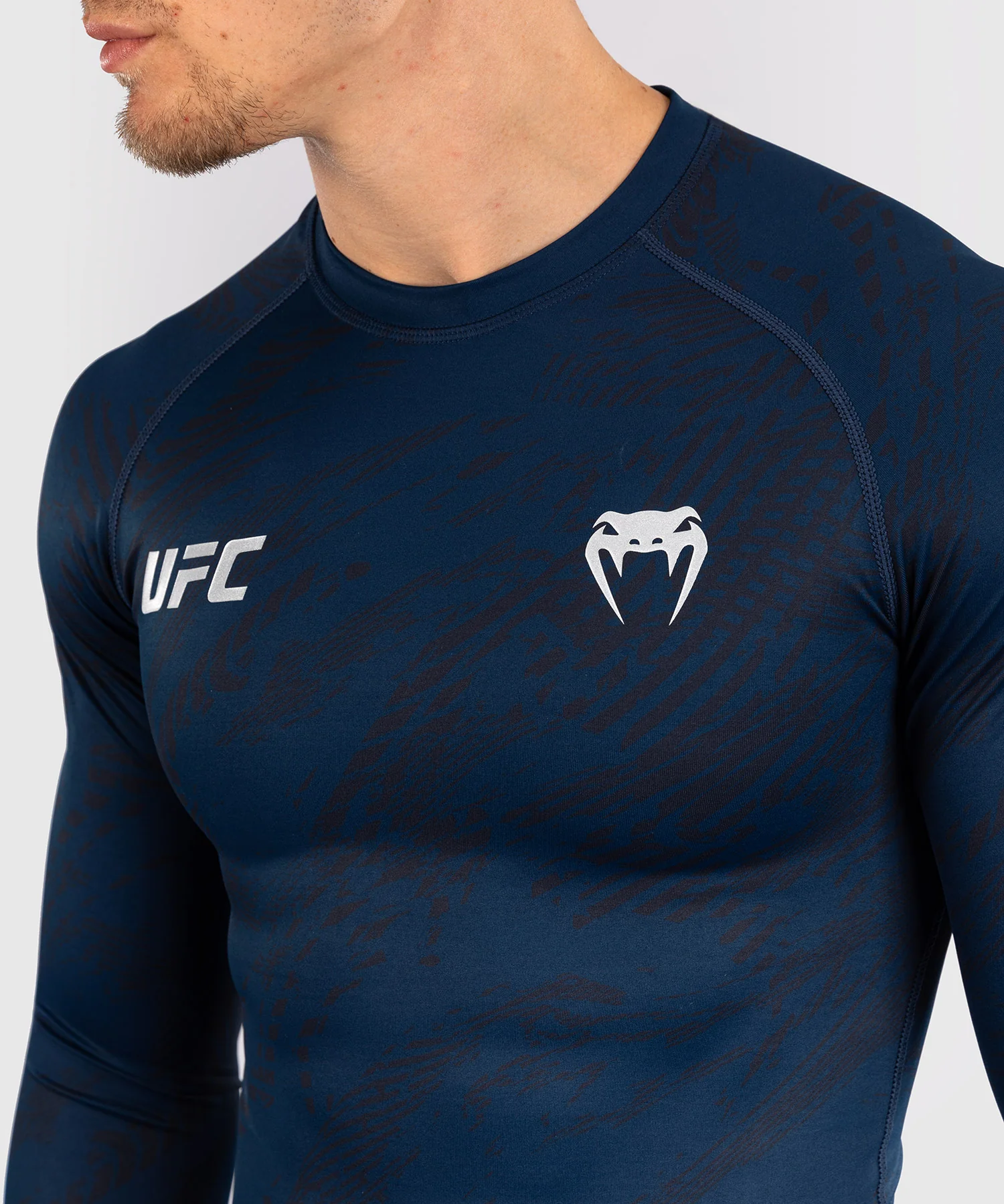 Rashguard Performance à Manches Longues pour Hommes UFC Fusion by Venum Fight Week - Bleu Océanique - Image 4