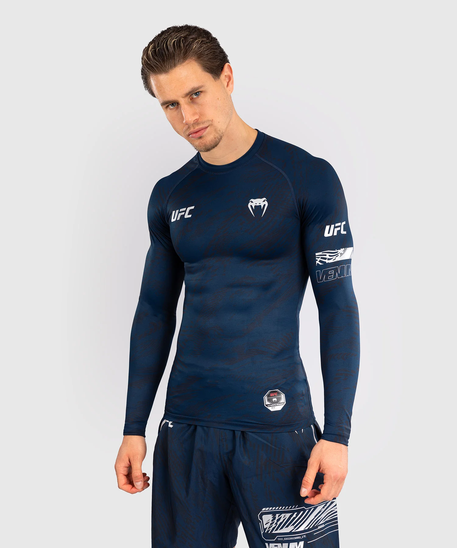Rashguard Performance à Manches Longues pour Hommes UFC Fusion by Venum Fight Week - Bleu Océanique - Image 8