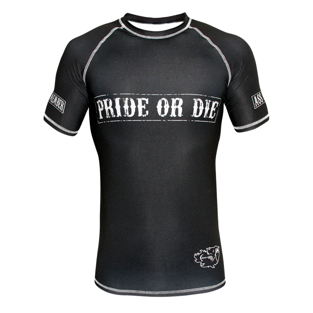 Rashguard Pride or Die Fight Club - Manches courtes - Noir - Image 2