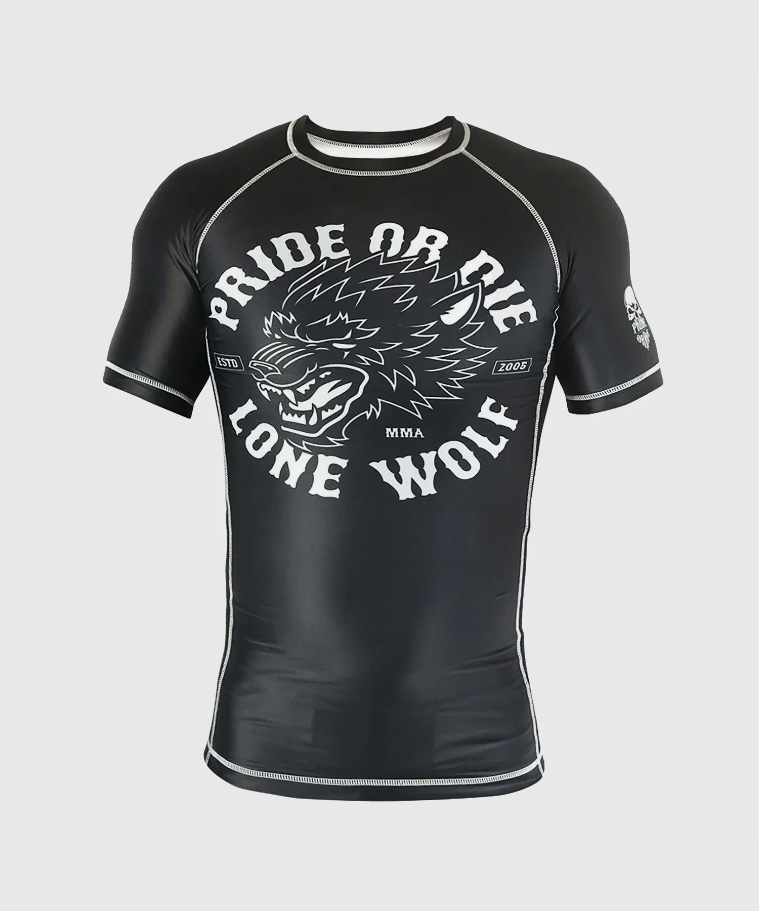 Rashguard Pride Or Die Lone Wolf - Noir - Image 2