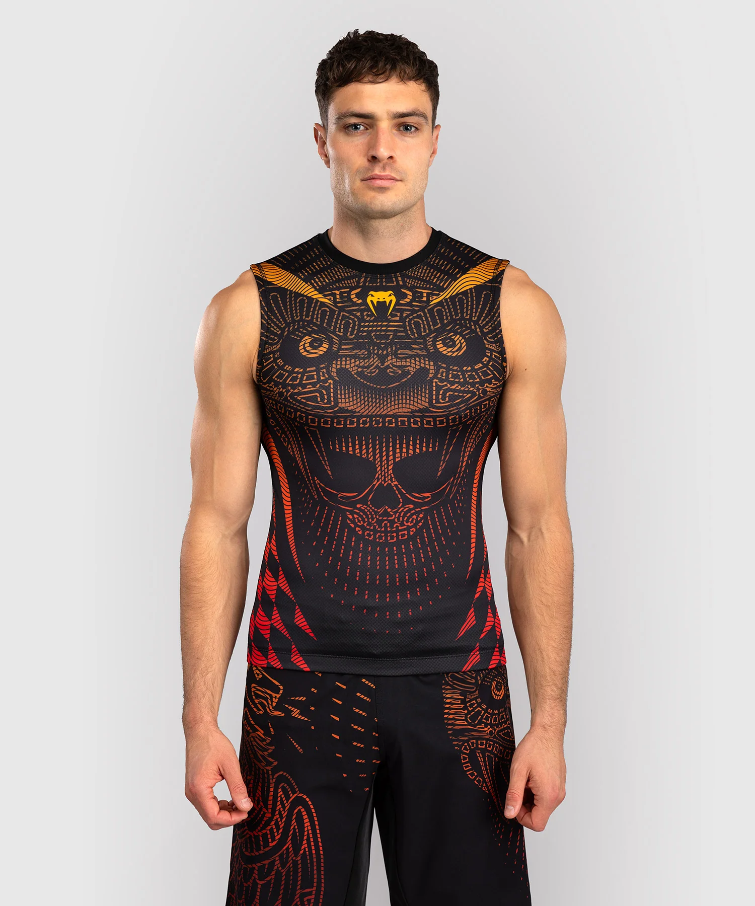 Rashguard Sans Manches Venum Quetzal Fury - Noir/Rouge Fury/Mandarine