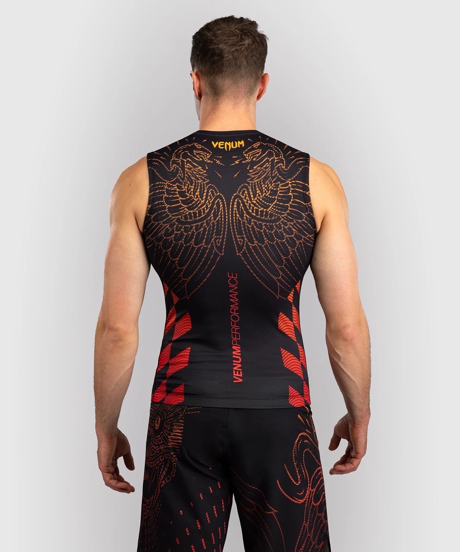 Rashguard Sans Manches Venum Quetzal Fury - Noir/Rouge Fury/Mandarine - Image 3