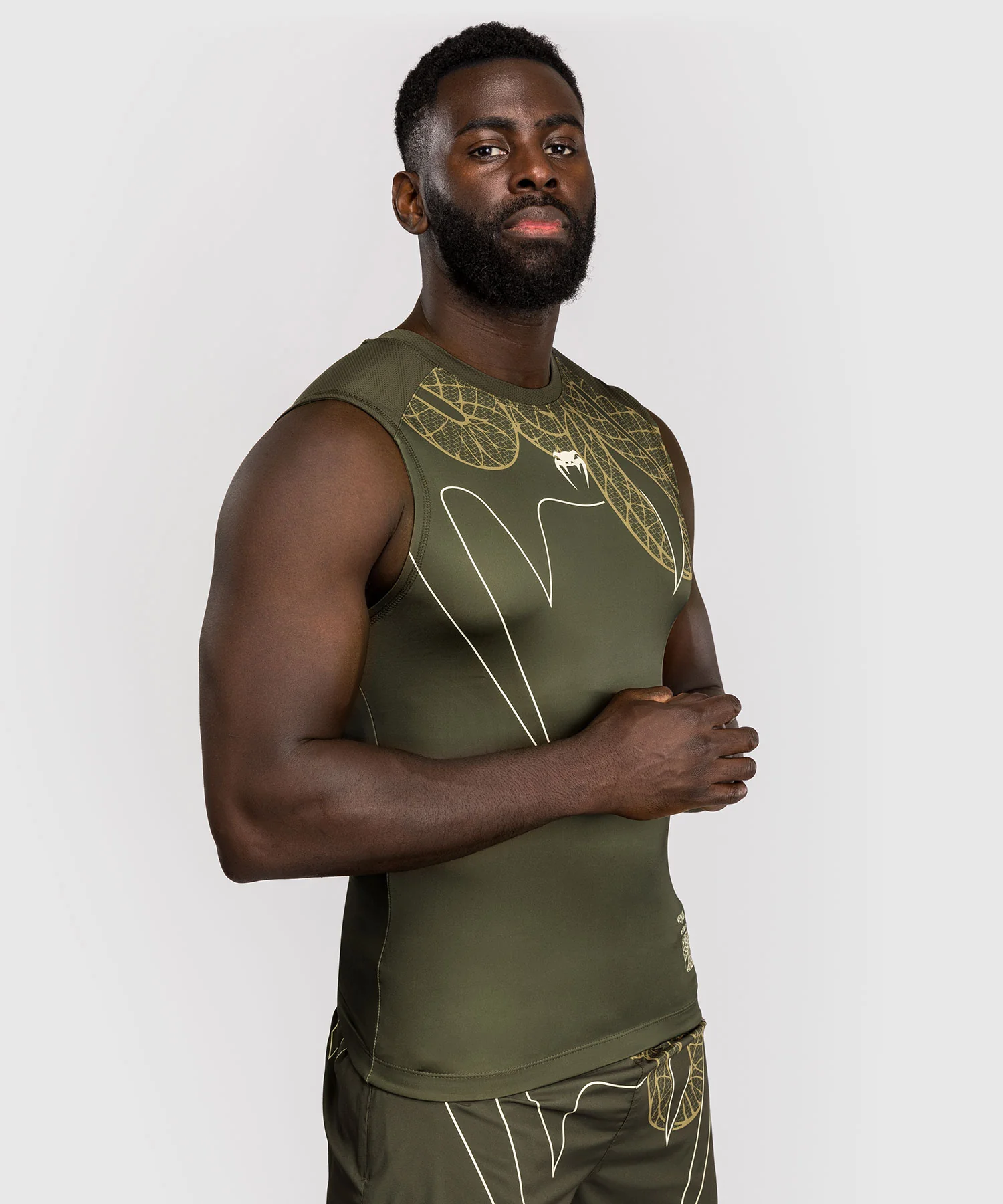Rashguard Sans Manches Venum Serpenti – Kaki/Bronze/Ivoire - Image 2