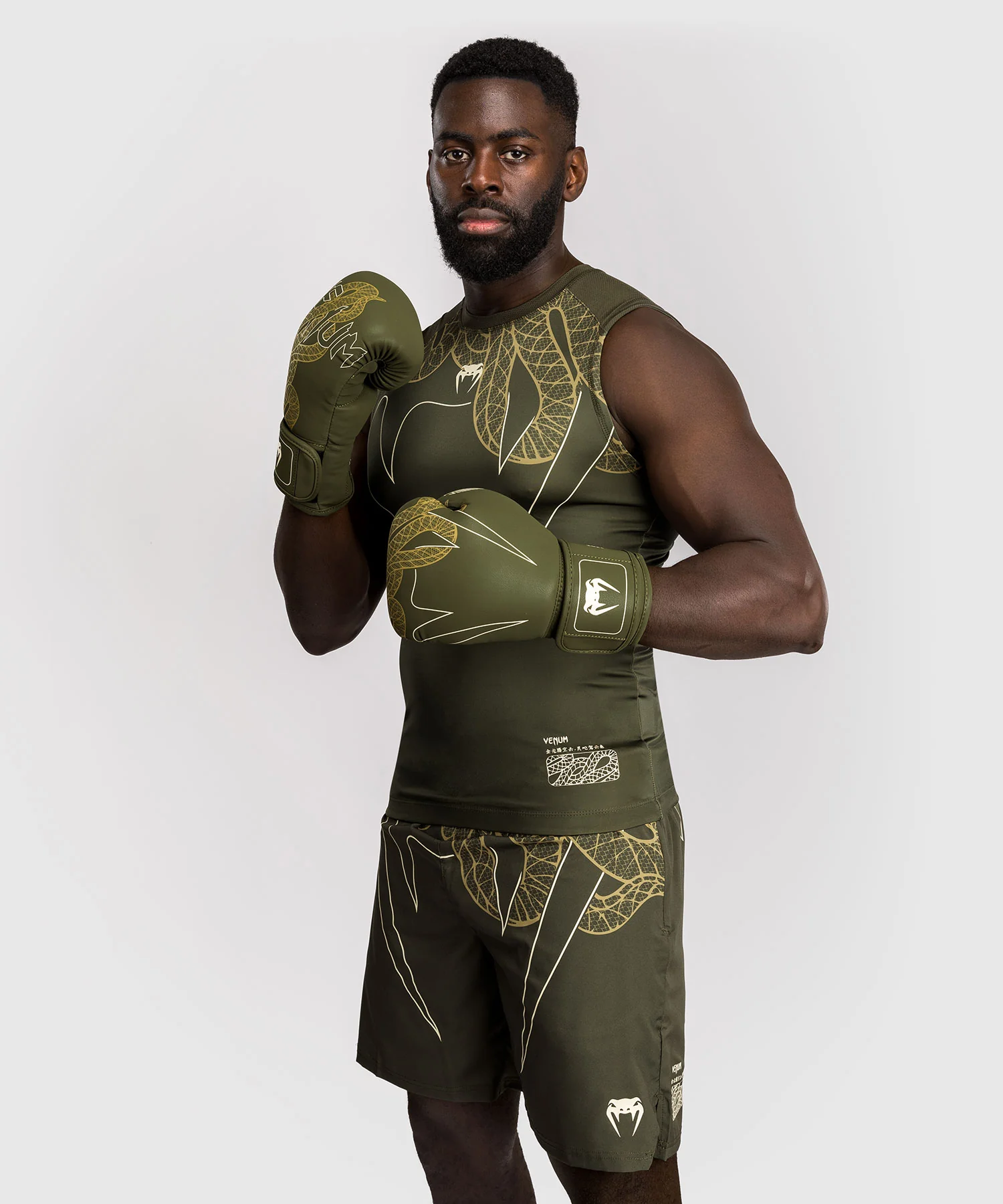 Rashguard Sans Manches Venum Serpenti – Kaki/Bronze/Ivoire - Image 3
