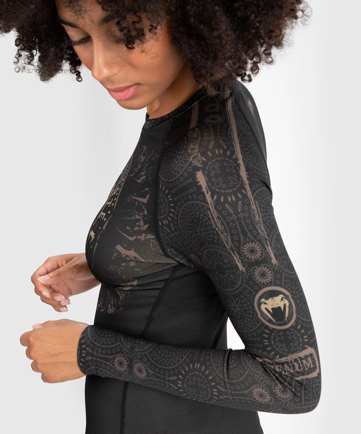 Rashguard Santa Muerte Dark Side Femme Venum - Manches Longues - Noir/Marron - Image 5