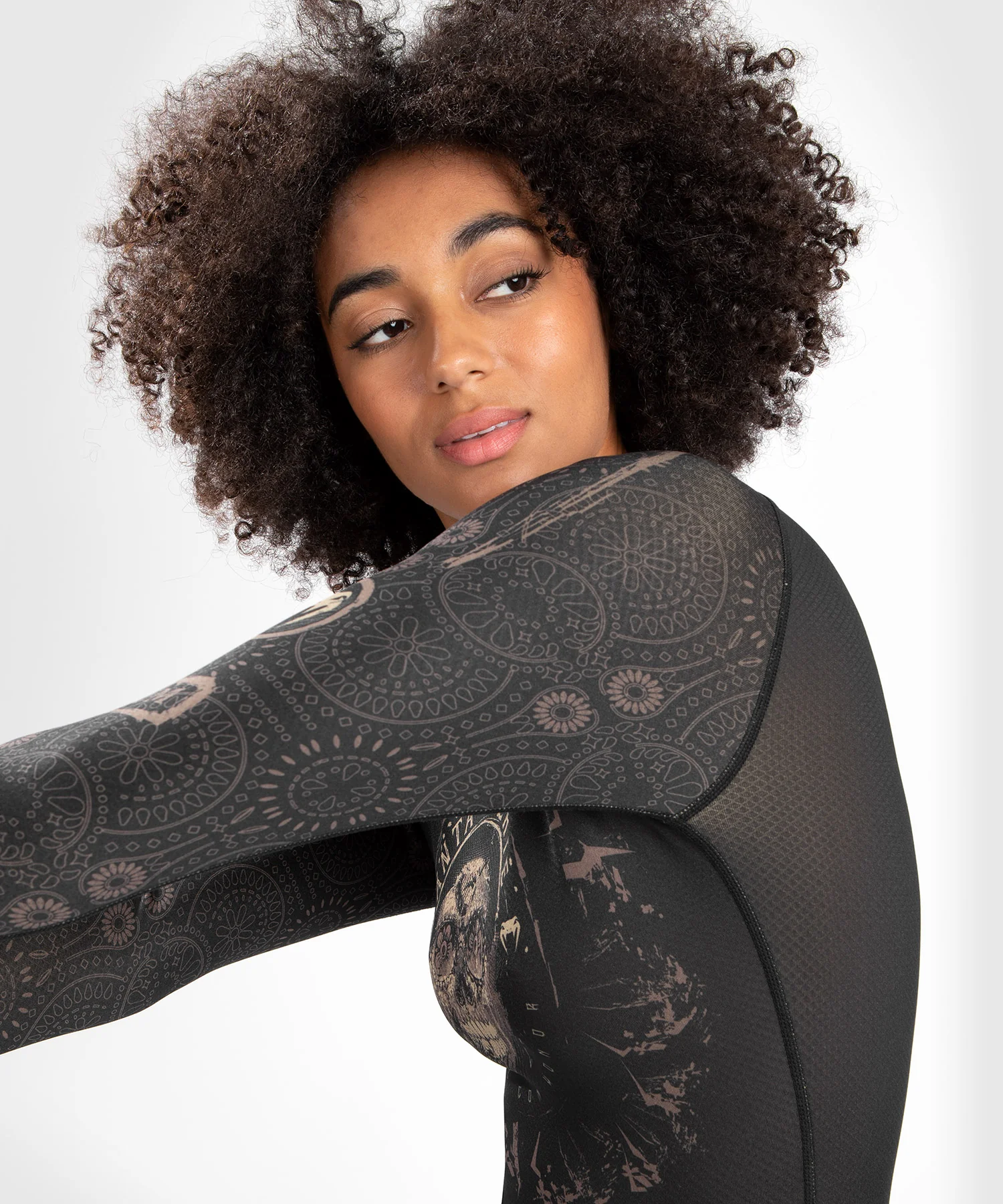 Rashguard Santa Muerte Dark Side Femme Venum - Manches Longues - Noir/Marron - Image 6