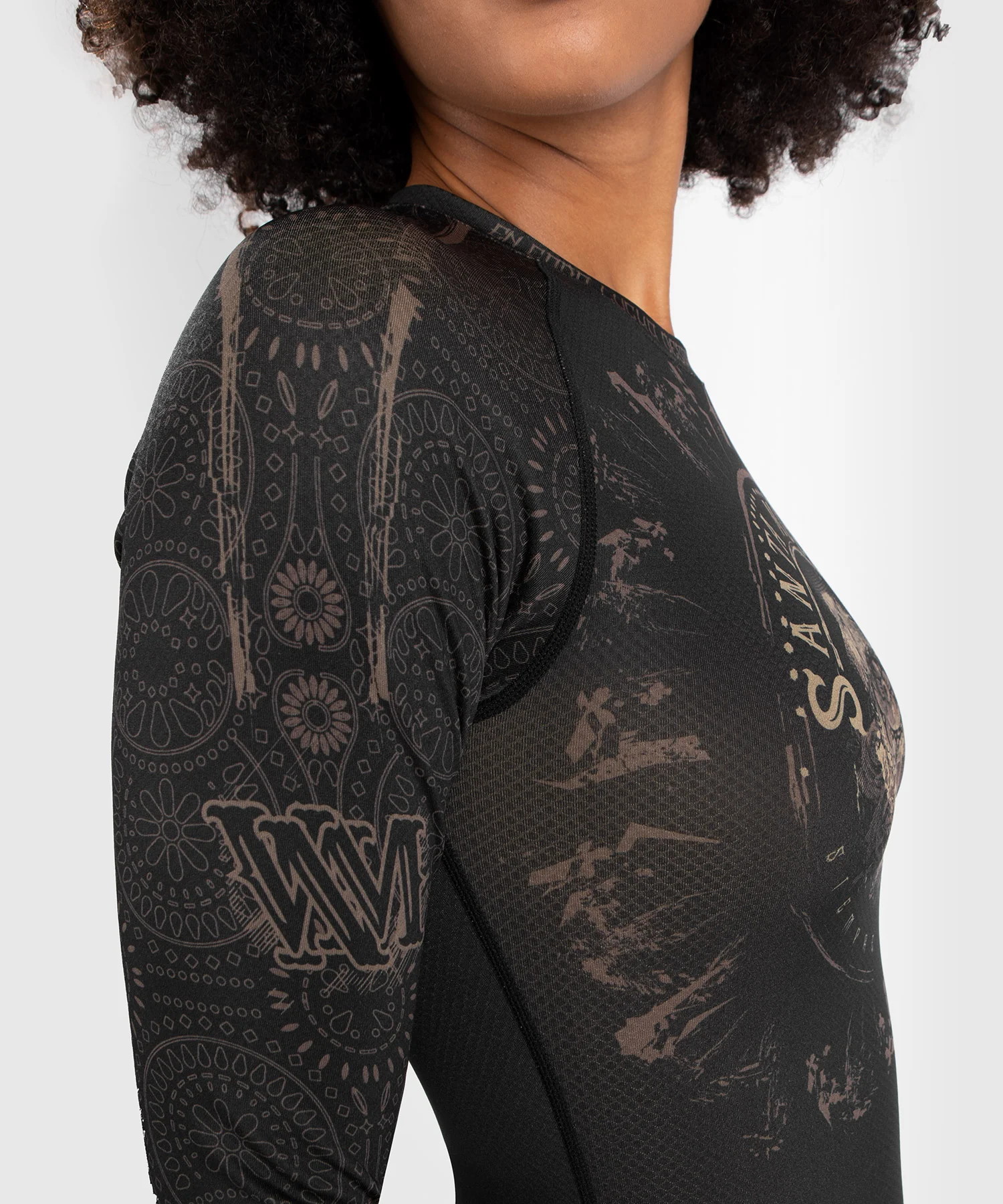 Rashguard Santa Muerte Dark Side Femme Venum - Manches Longues - Noir/Marron - Image 8