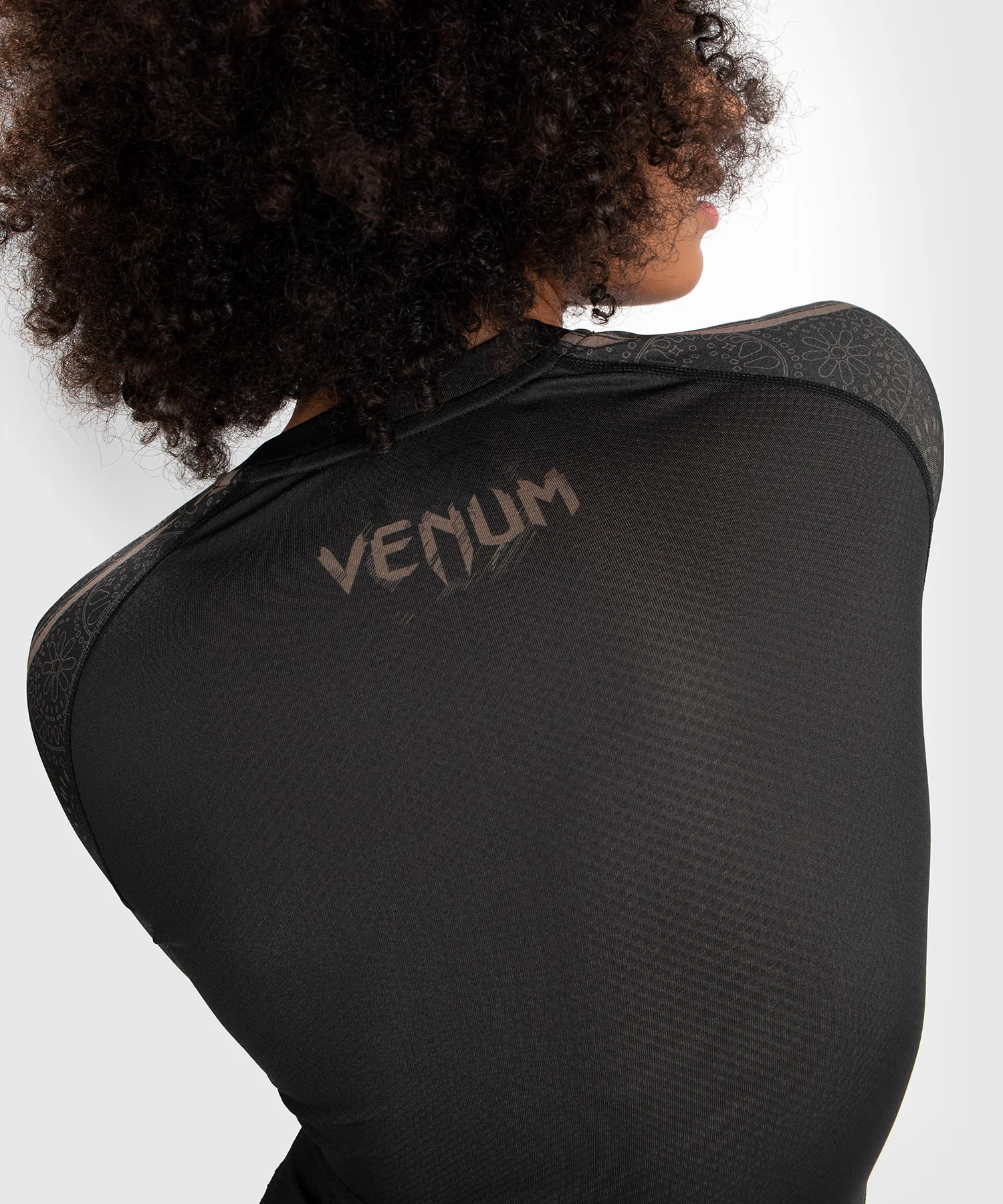 Rashguard Santa Muerte Dark Side Femme Venum - Manches Longues - Noir/Marron - Image 9