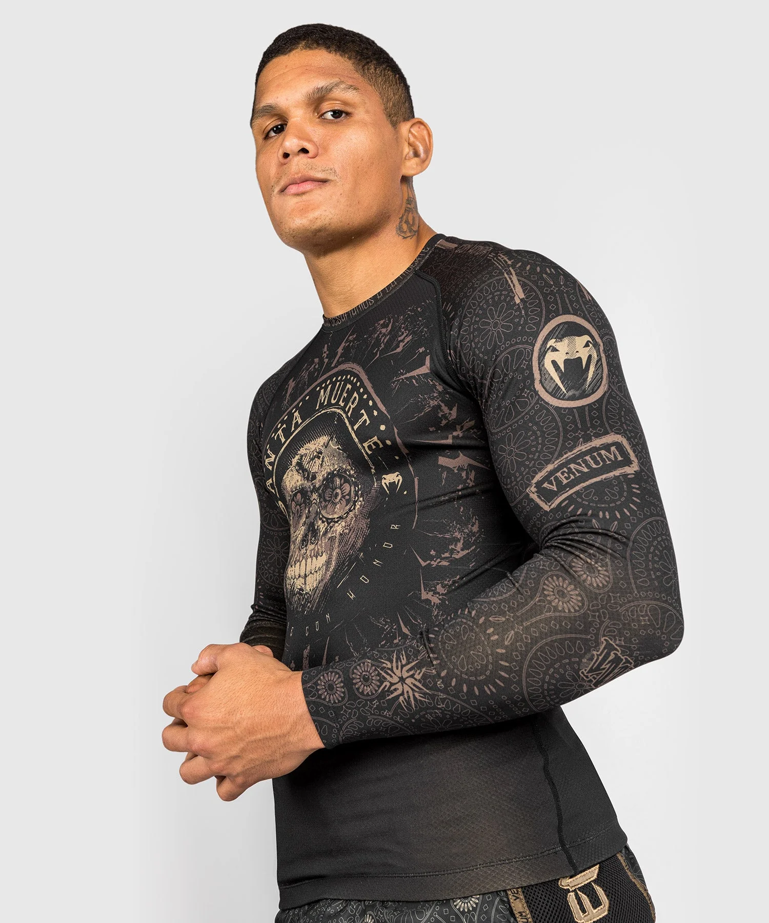 Rashguard Santa Muerte Dark Side Venum -  manches longues - Noir/Marron - Image 2