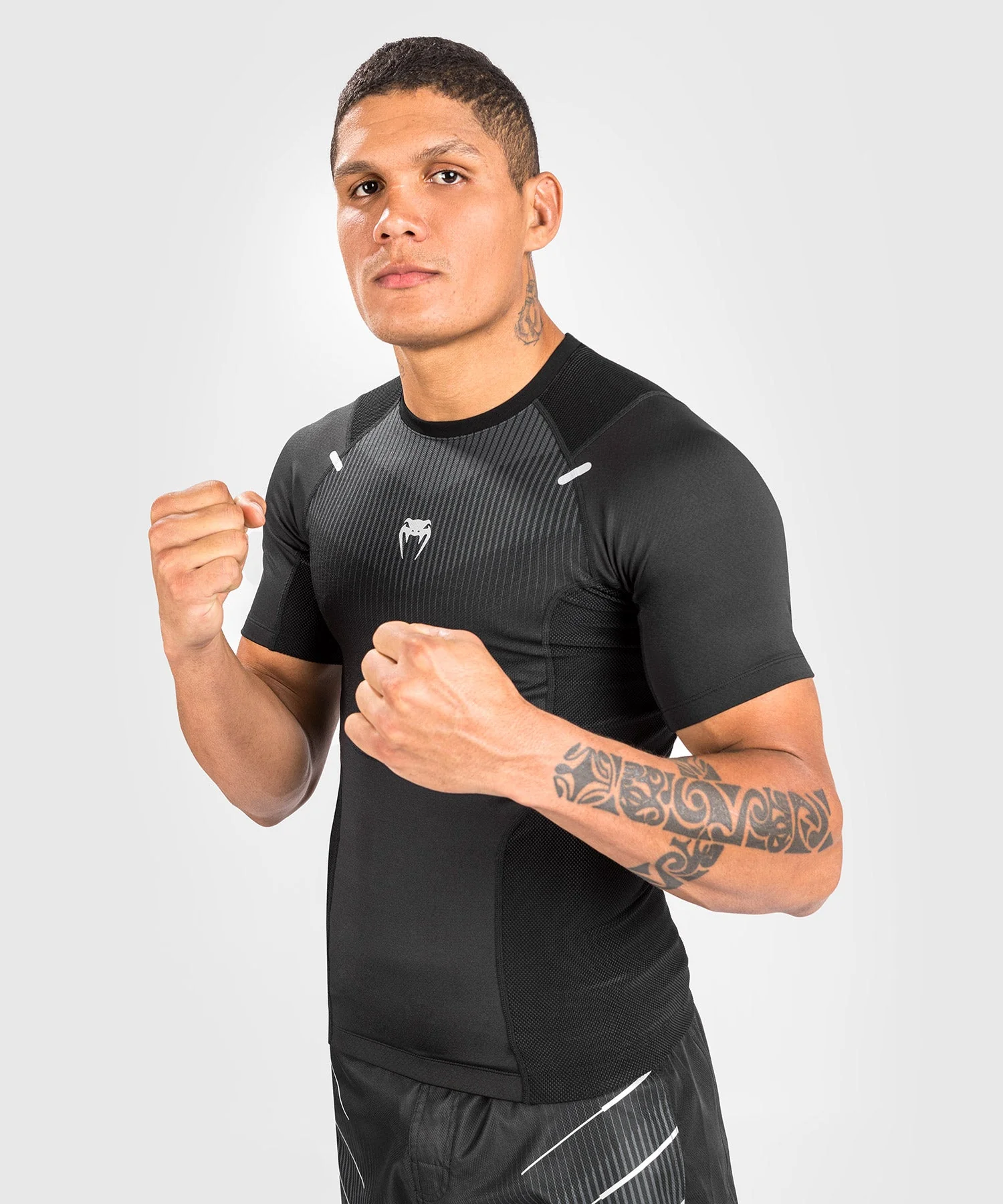 Rashguard Venum Biomecha Manches Courtes - Noir/Gris - Image 2