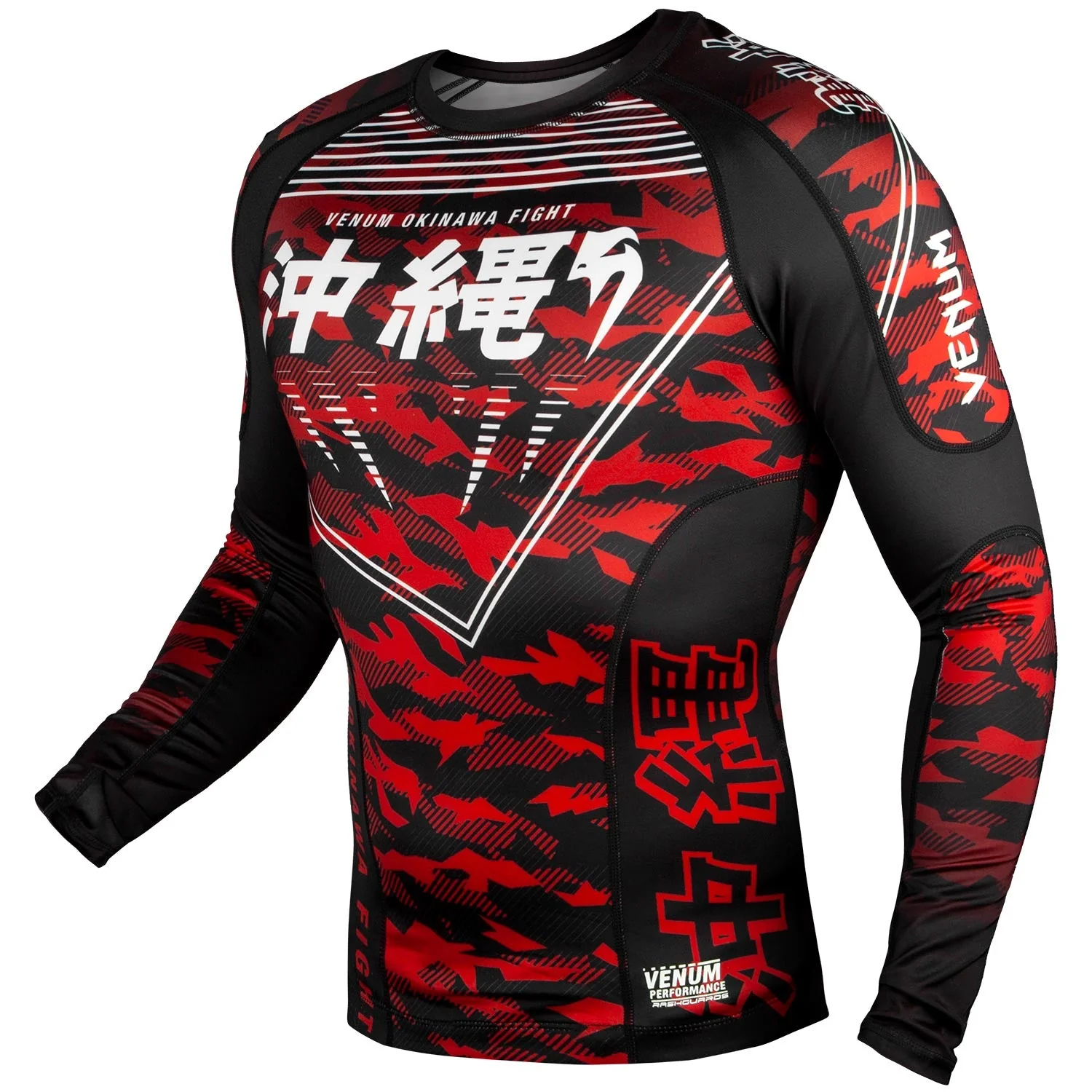 Rashguard Venum Okinawa 2.0 - Manches longues - Noir/Blanc-Rouge - Image 2