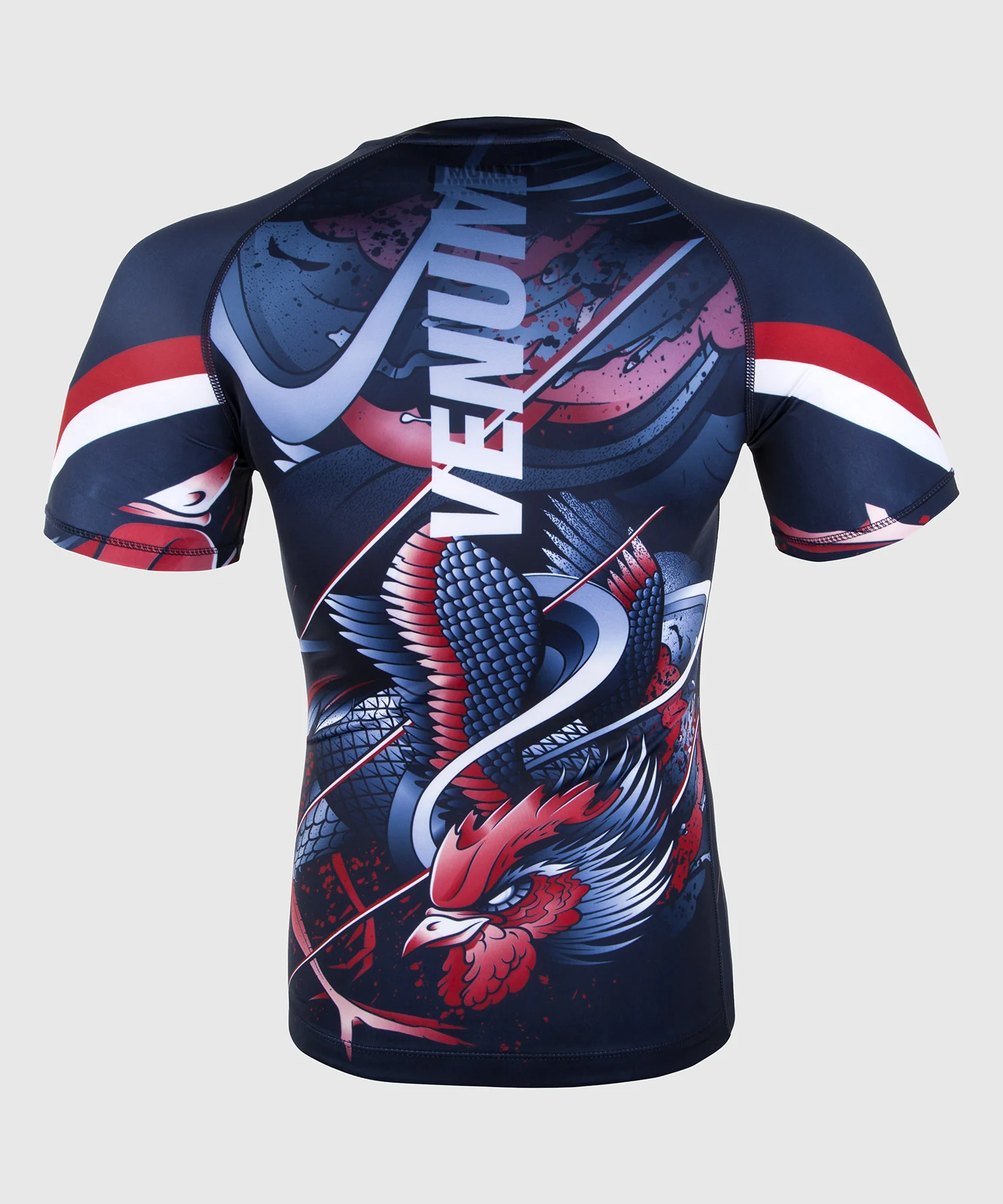 Rashguard Venum Rooster - Manches Courtes - Bleu Marine/Orange - Image 2