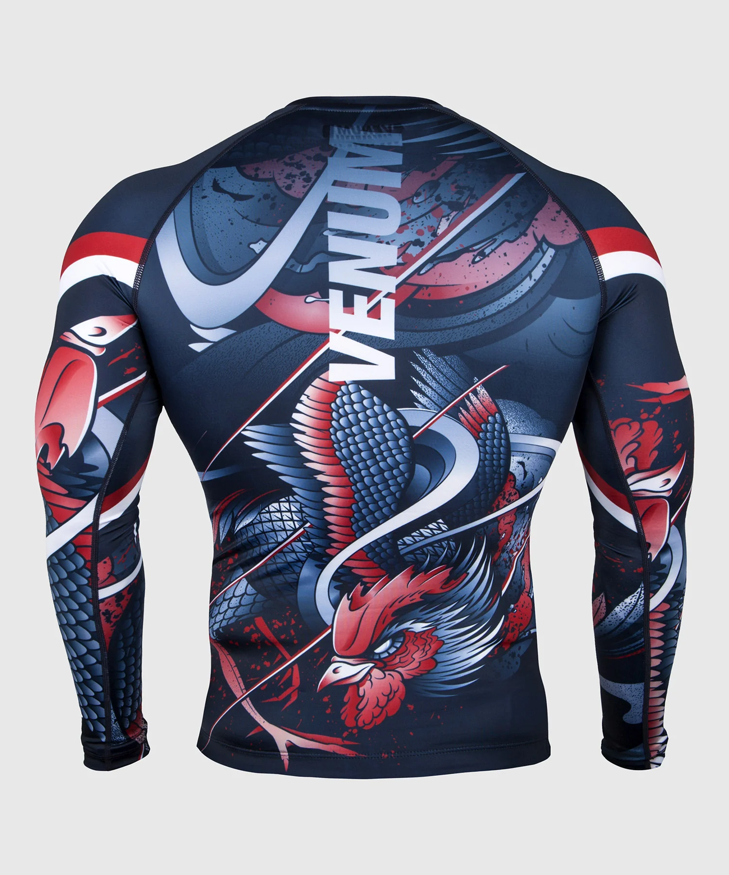 Rashguard Venum Rooster - Manches Longues - Bleu Marine/Orange - Image 2