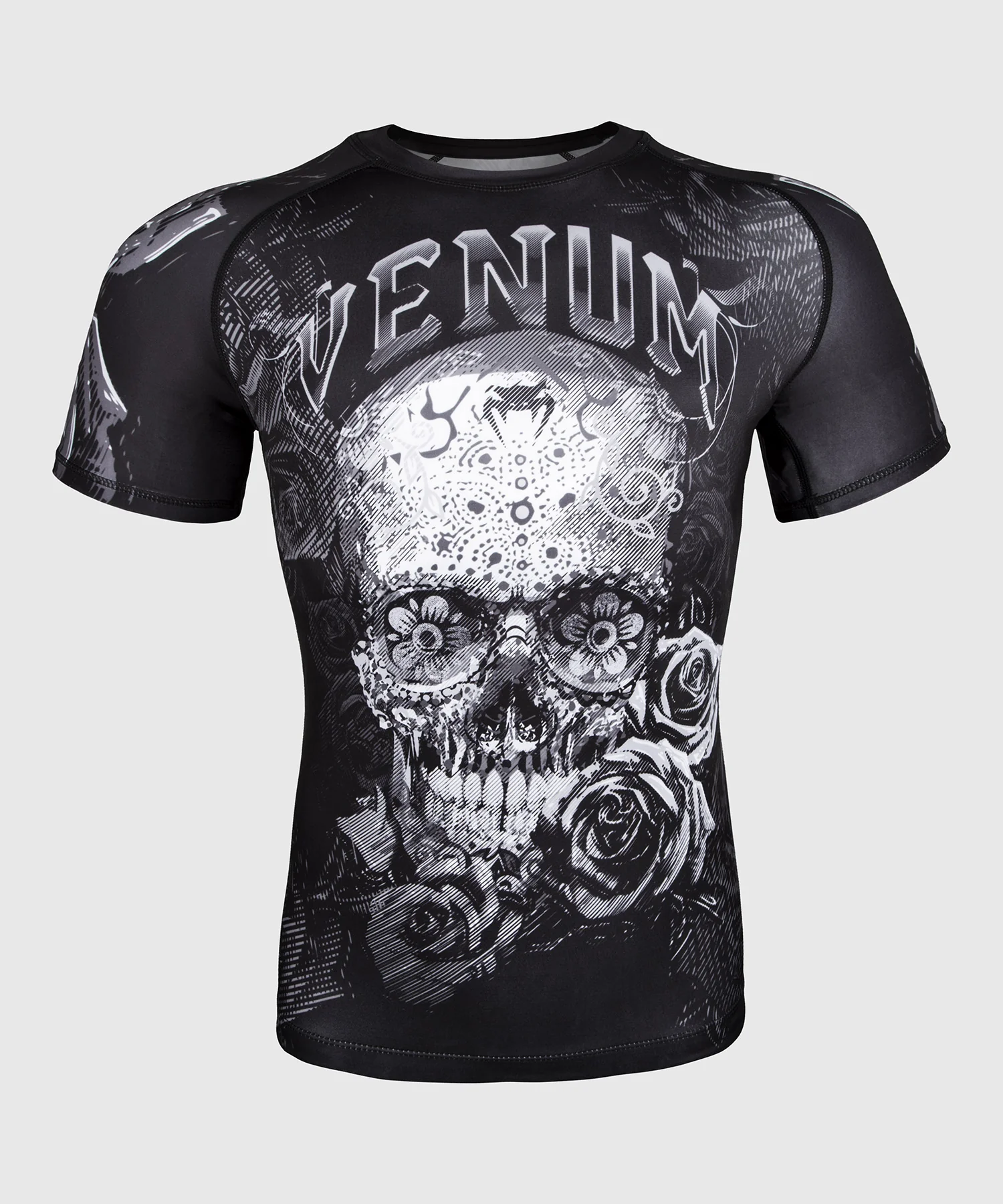 Rashguard Venum Santa Muerte 3.0 - Manches courtes - Noir/Blanc