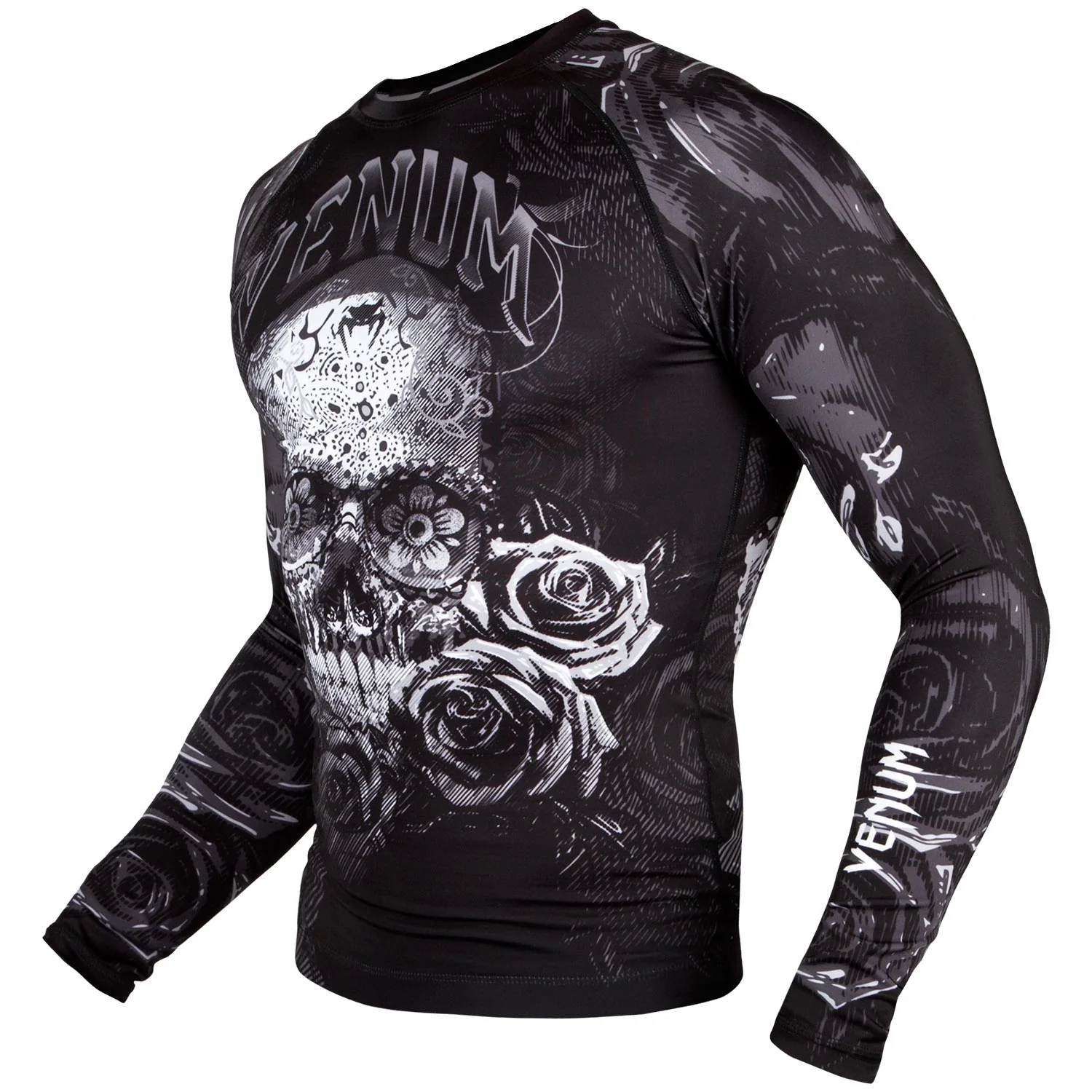 Rashguard Venum Santa Muerte 3.0 - Manches longues - Noir/Blanc - Image 2