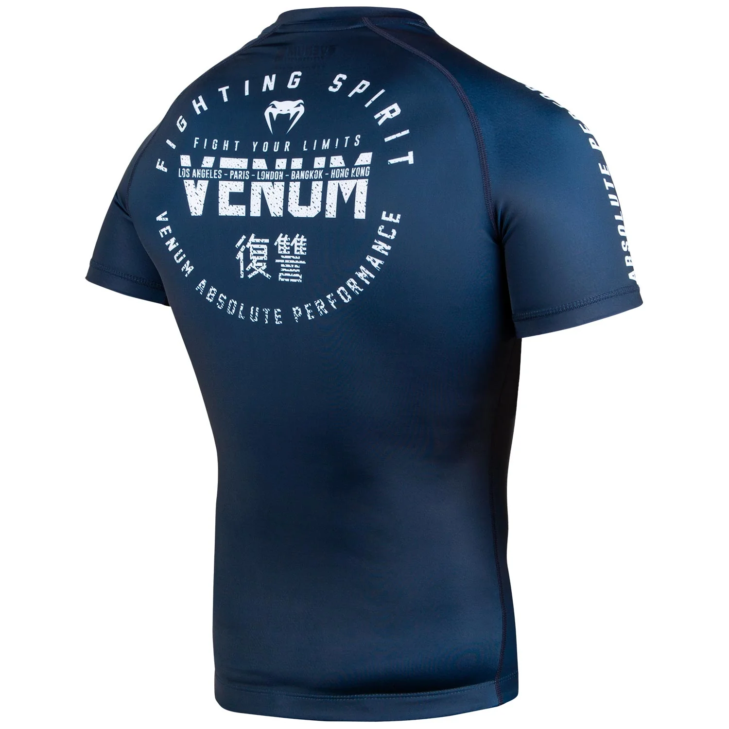 Rashguard Venum Signature - Manches courtes - Bleu Marine/Blanc - Image 3