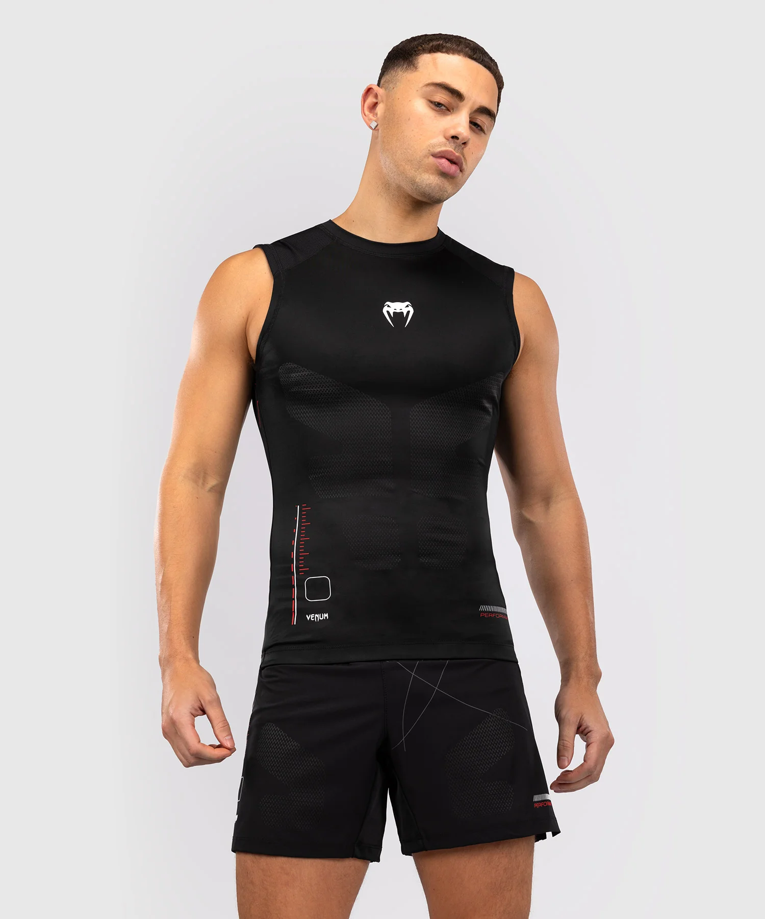 Rashguard Sans Manches Venum Tactical XT- Noir/Rouge Feu
