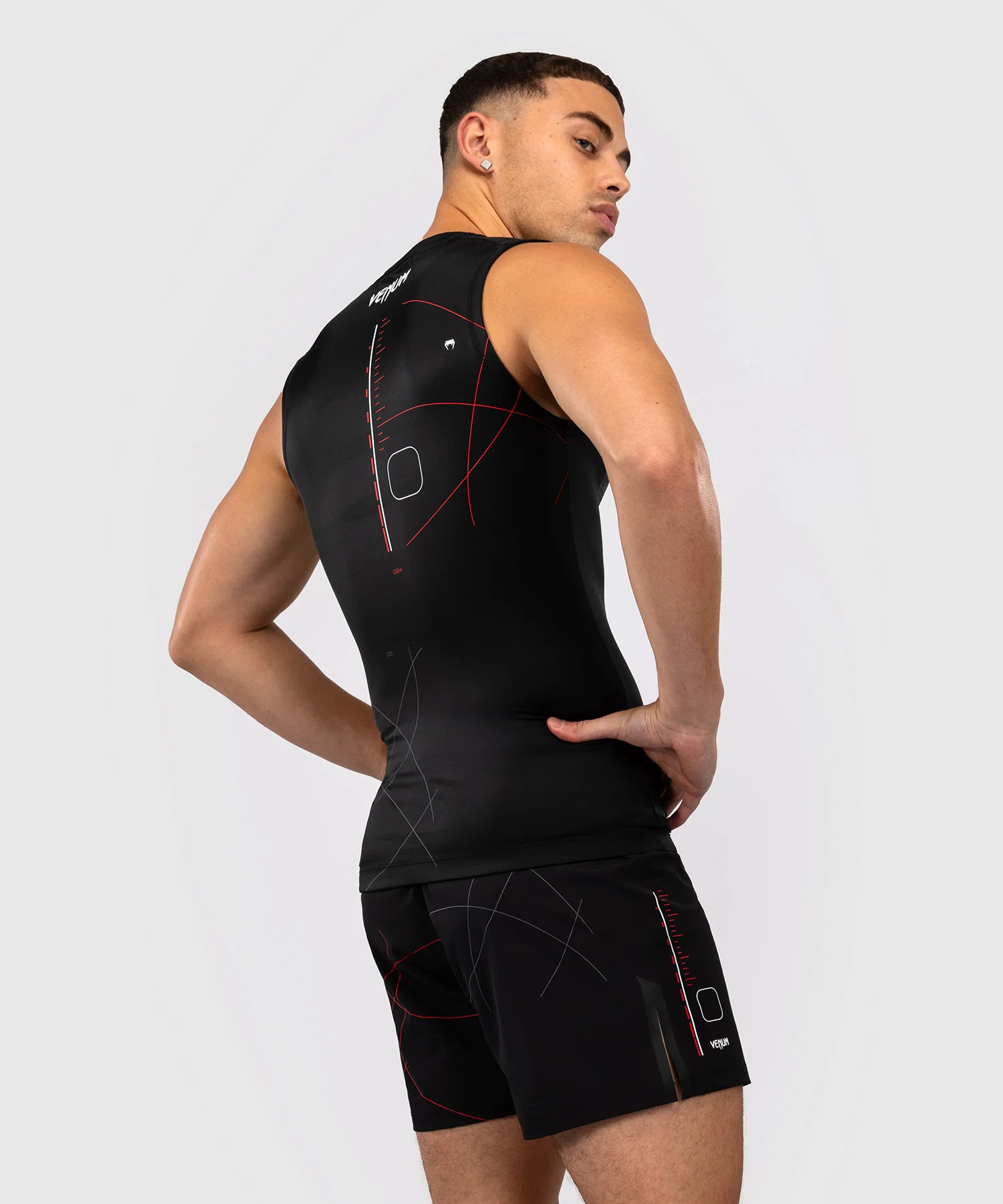 Rashguard Sans Manches Venum Tactical XT- Noir/Rouge Feu - Image 2