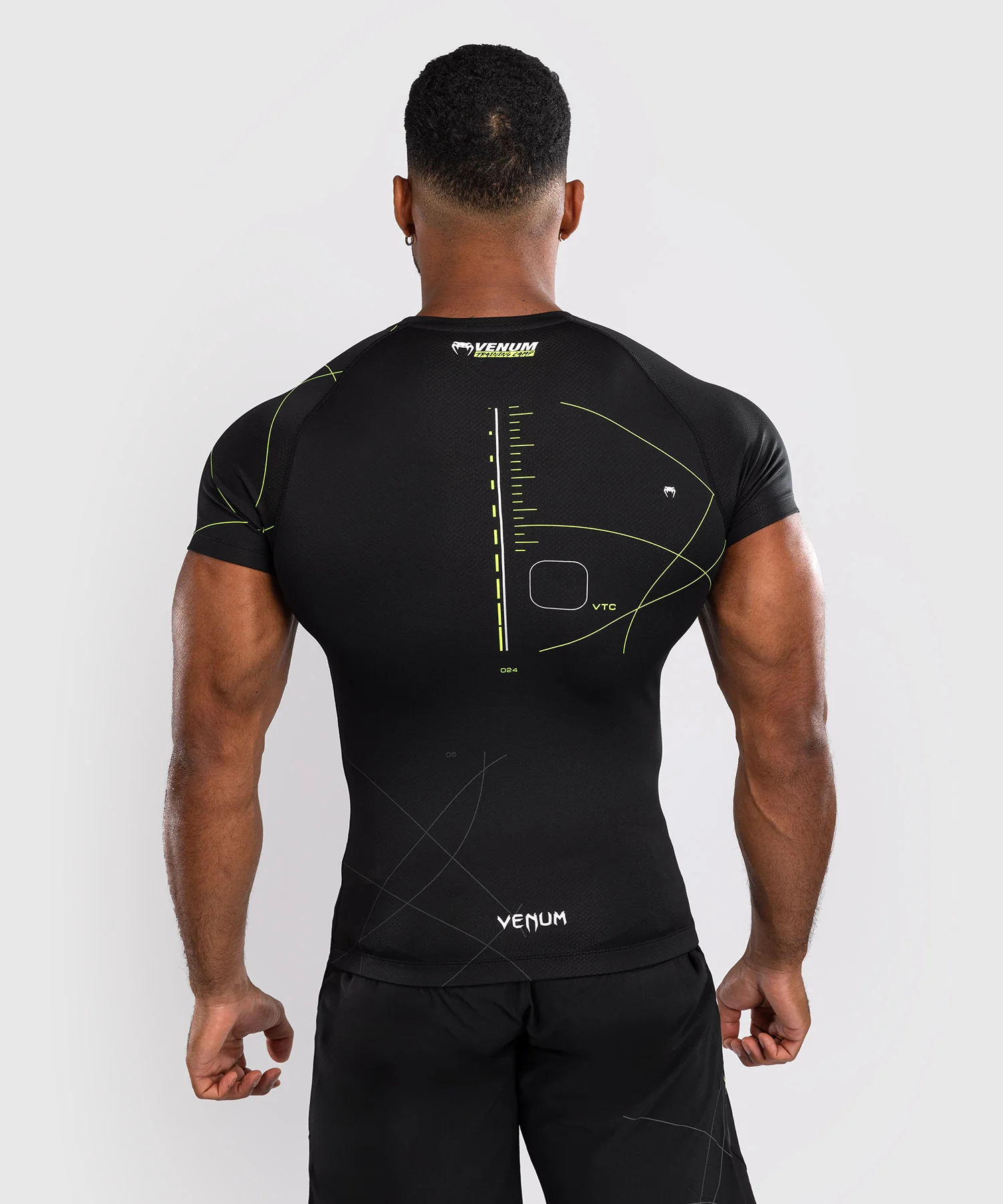 Rashguard Manches Courtes Venum Training Camp 4.0 - Noir/Vert fluo - Image 4