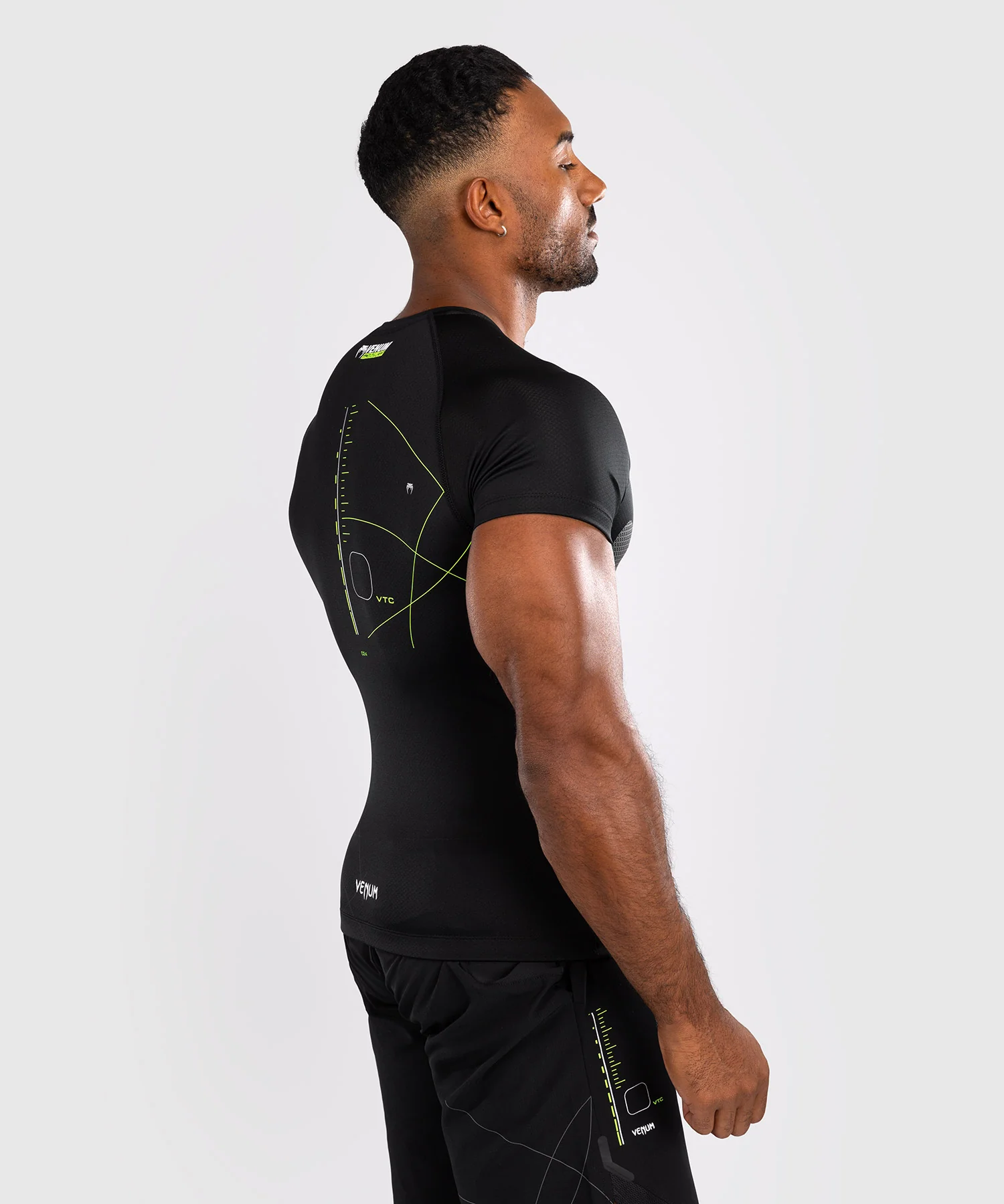 Rashguard Manches Courtes Venum Training Camp 4.0 - Noir/Vert fluo - Image 5