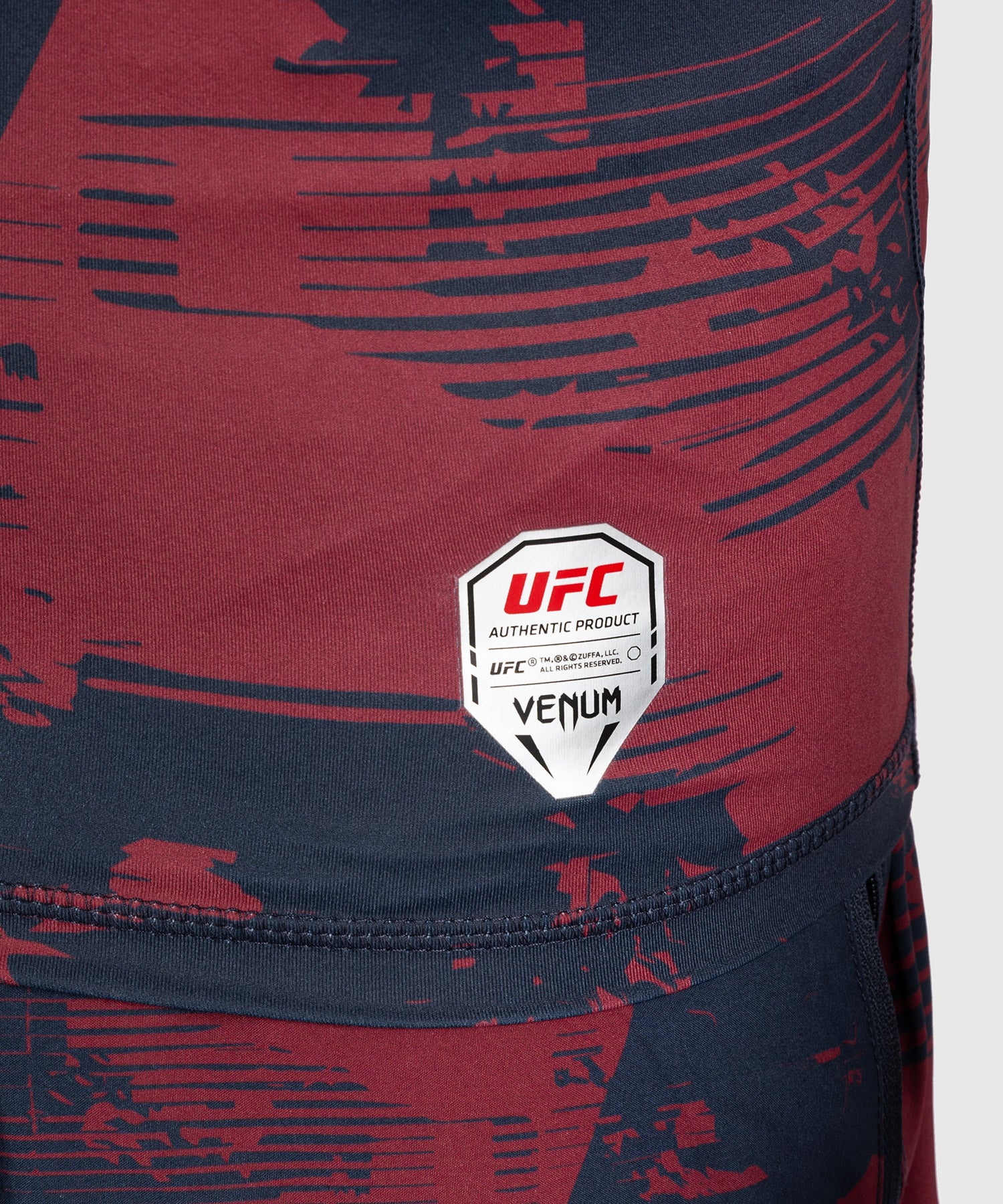 Rashguard manches courtes Performance Homme UFC Zenith by Venum Authentic Fight Week - Bleu marine/Bordeaux/Argent - Image 7