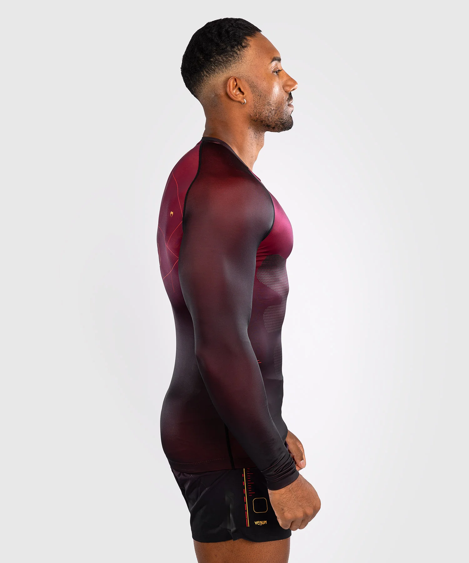Rashguard Manches Longues Venum Tactical XT- Noir/Bordeaux/Or - Image 3