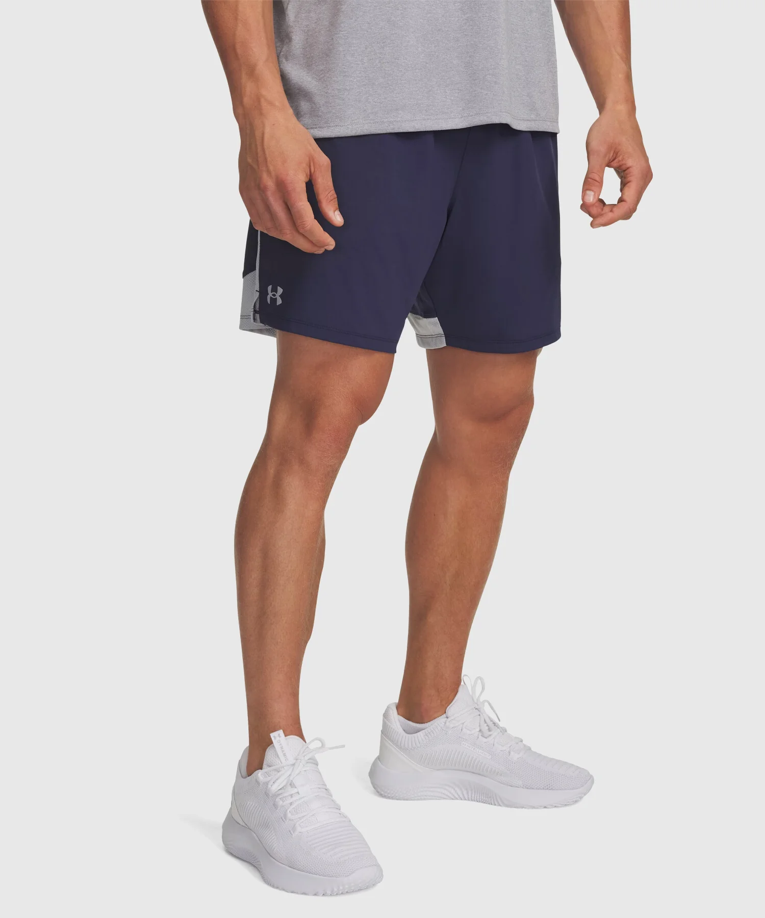 Short de MMA Under Armour 2-En-1 Tech Vent - Bleu Marine/Gris