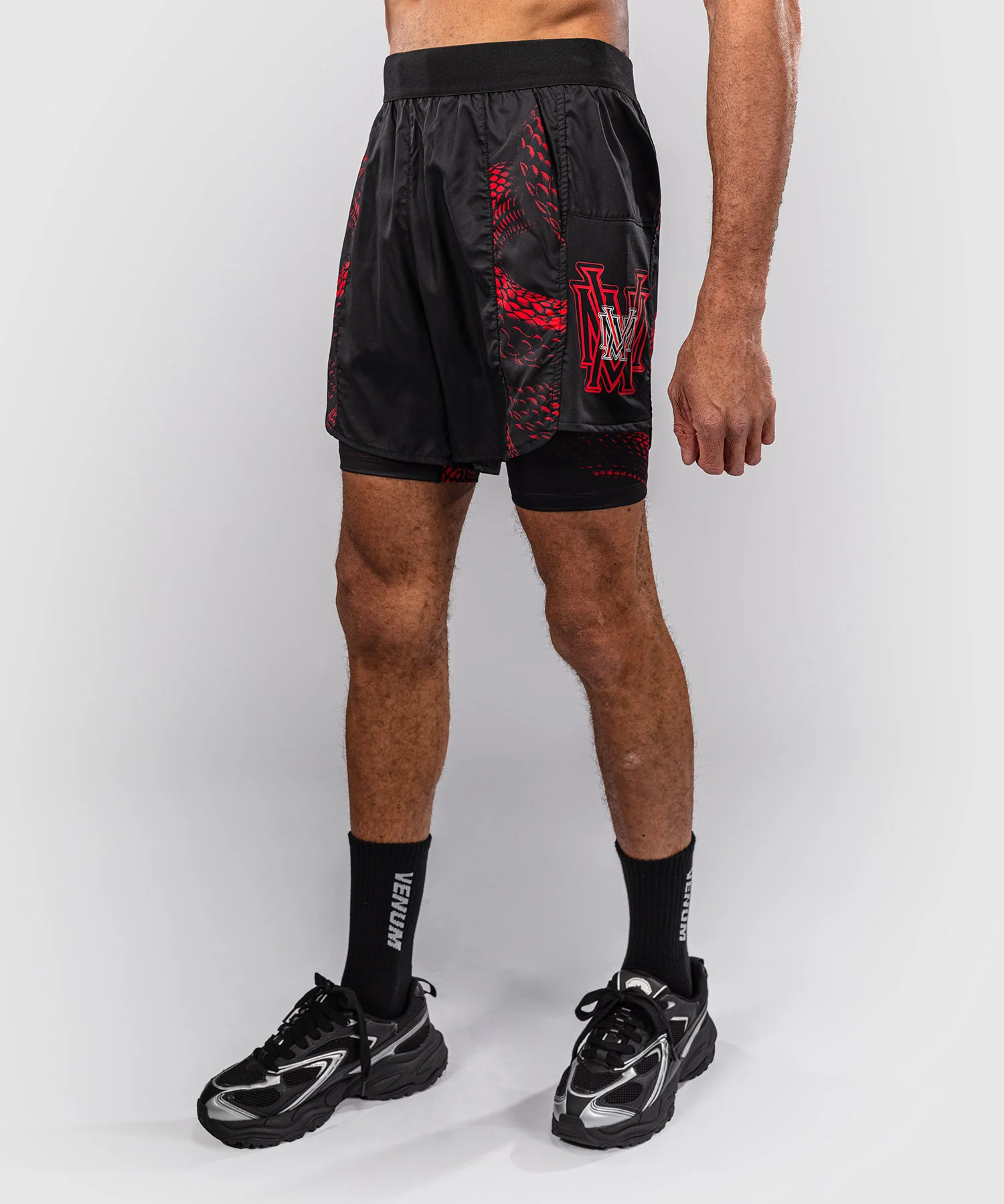 Short d’Entraînement Venum Matupa - Noir/Rouge/Argent - Image 3