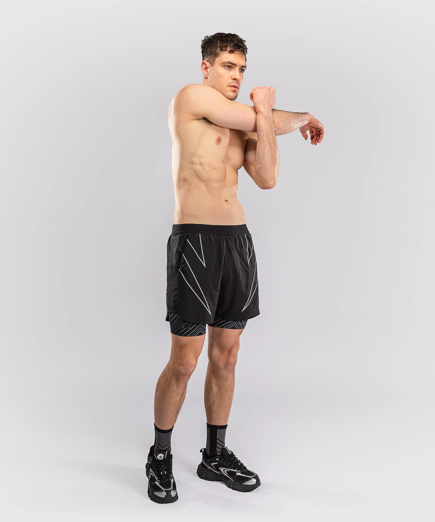 Short d’Entraînement Venum Midnight Fury – Noir/Gris/Argent - Image 2