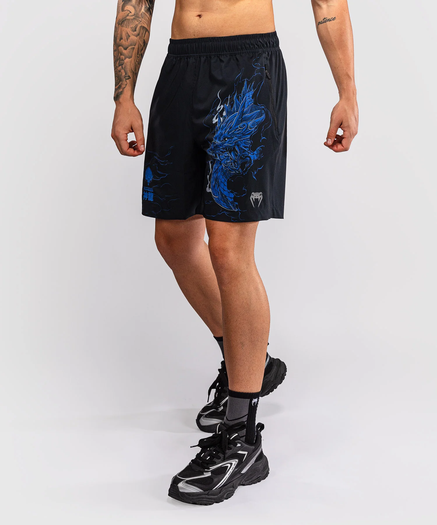 Short d’Entraînement Venum Thunder Dragon – Noir/Bleu Royal - Image 3