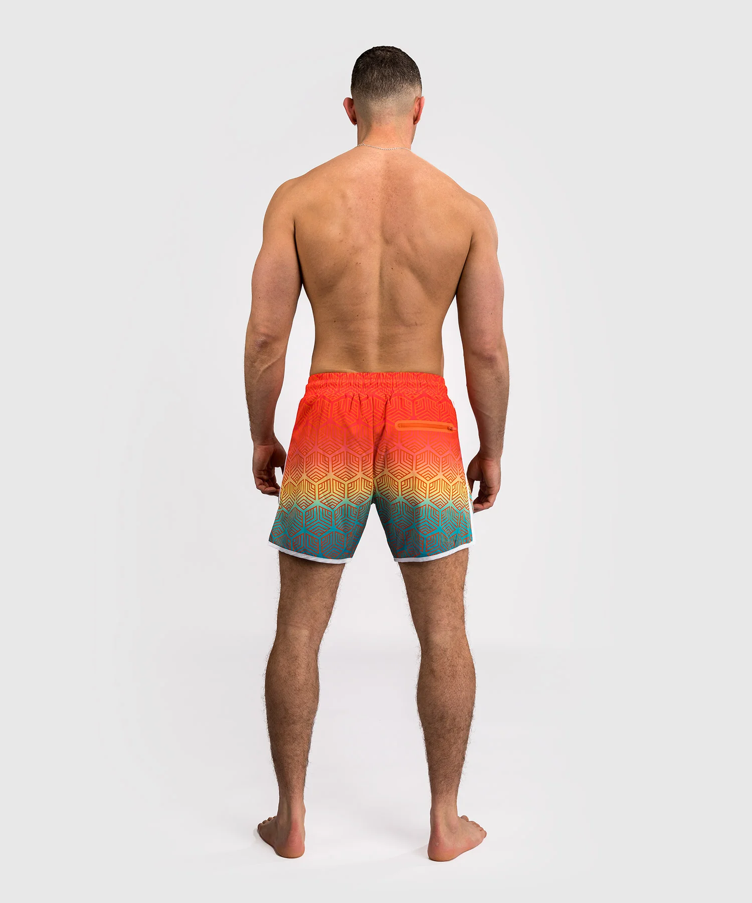Short de Bain Venum Octane - Orange Sunset/Bleu Ciel - Image 3