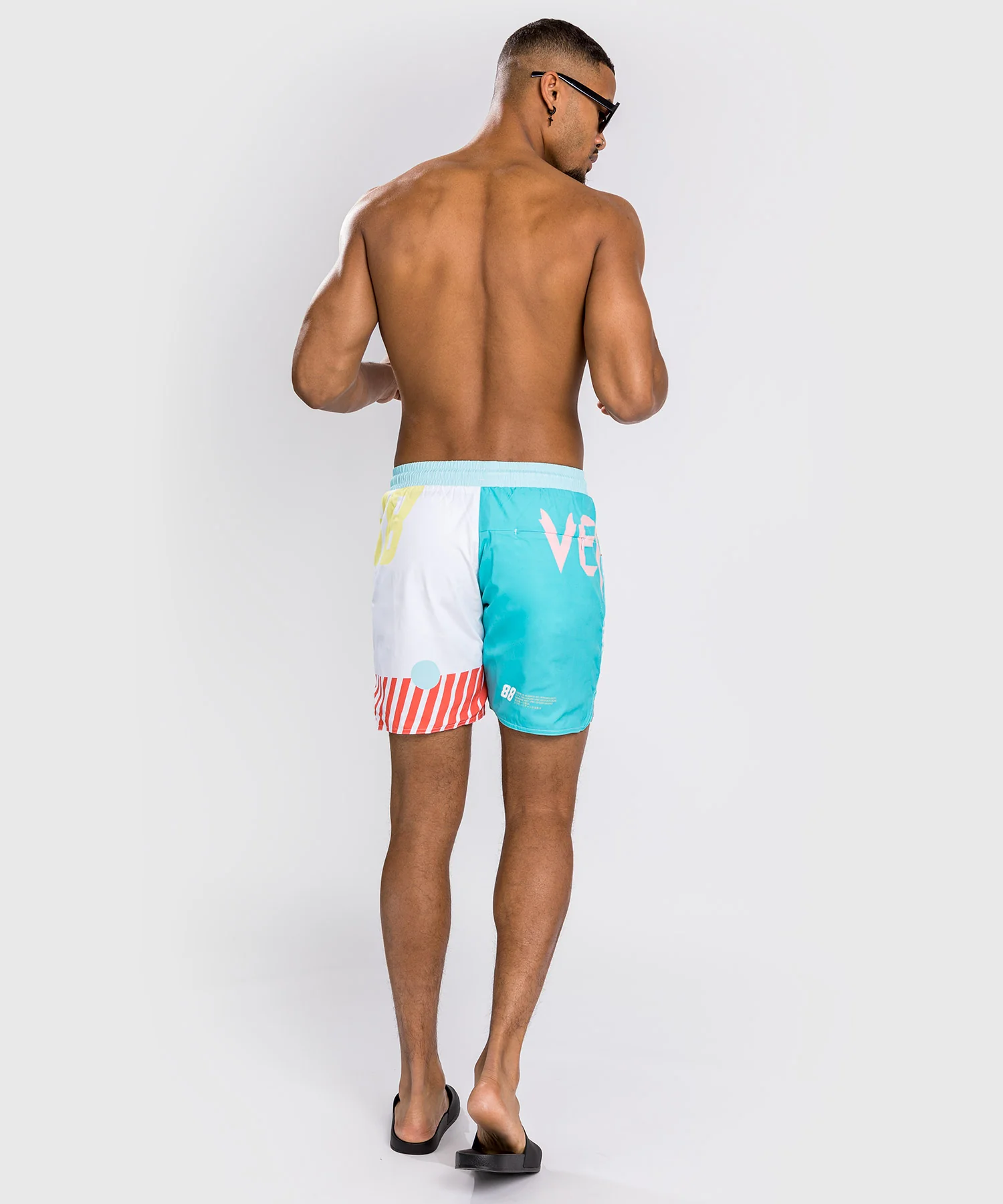 Short de bain Venum Summer 88 - Bleu Clair/Rouge Flamme - Image 7