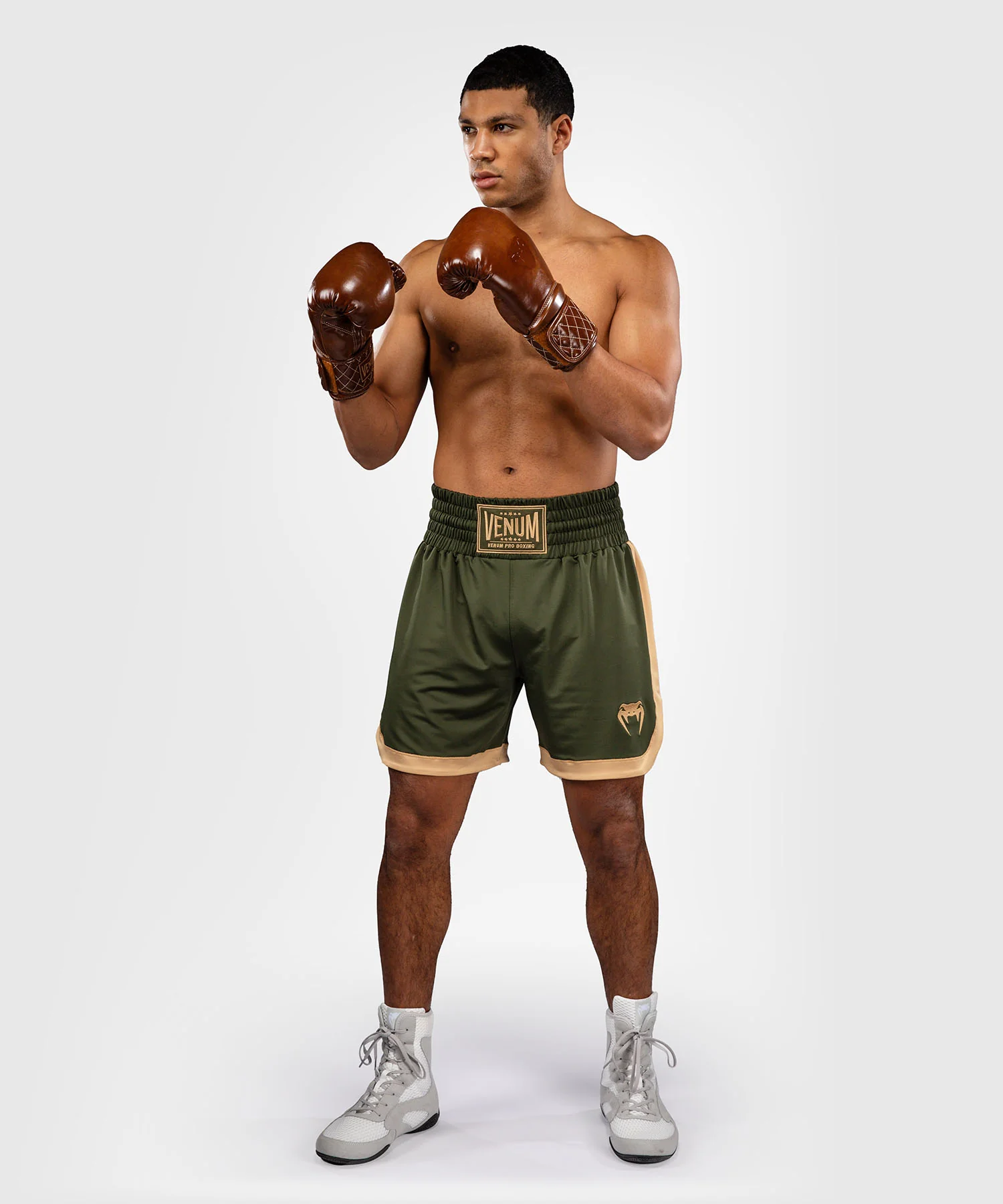 Short de boxe Venum Classic - Vert Militaire/Sable - Image 8