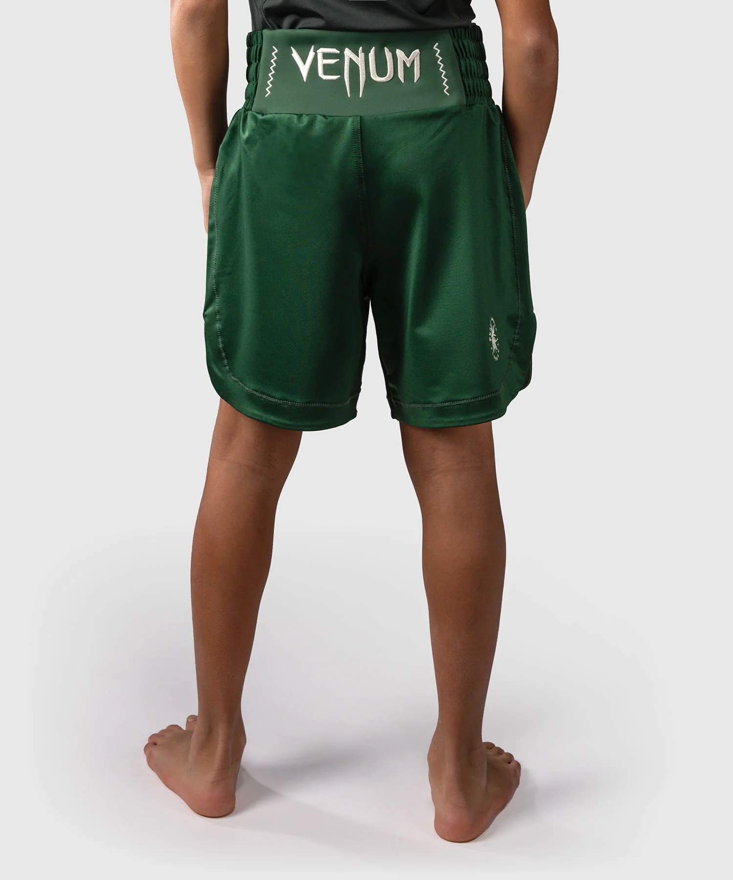 Short de Boxe Enfant Venum Attack - Vert Forêt/Blanc Cassé - Image 3