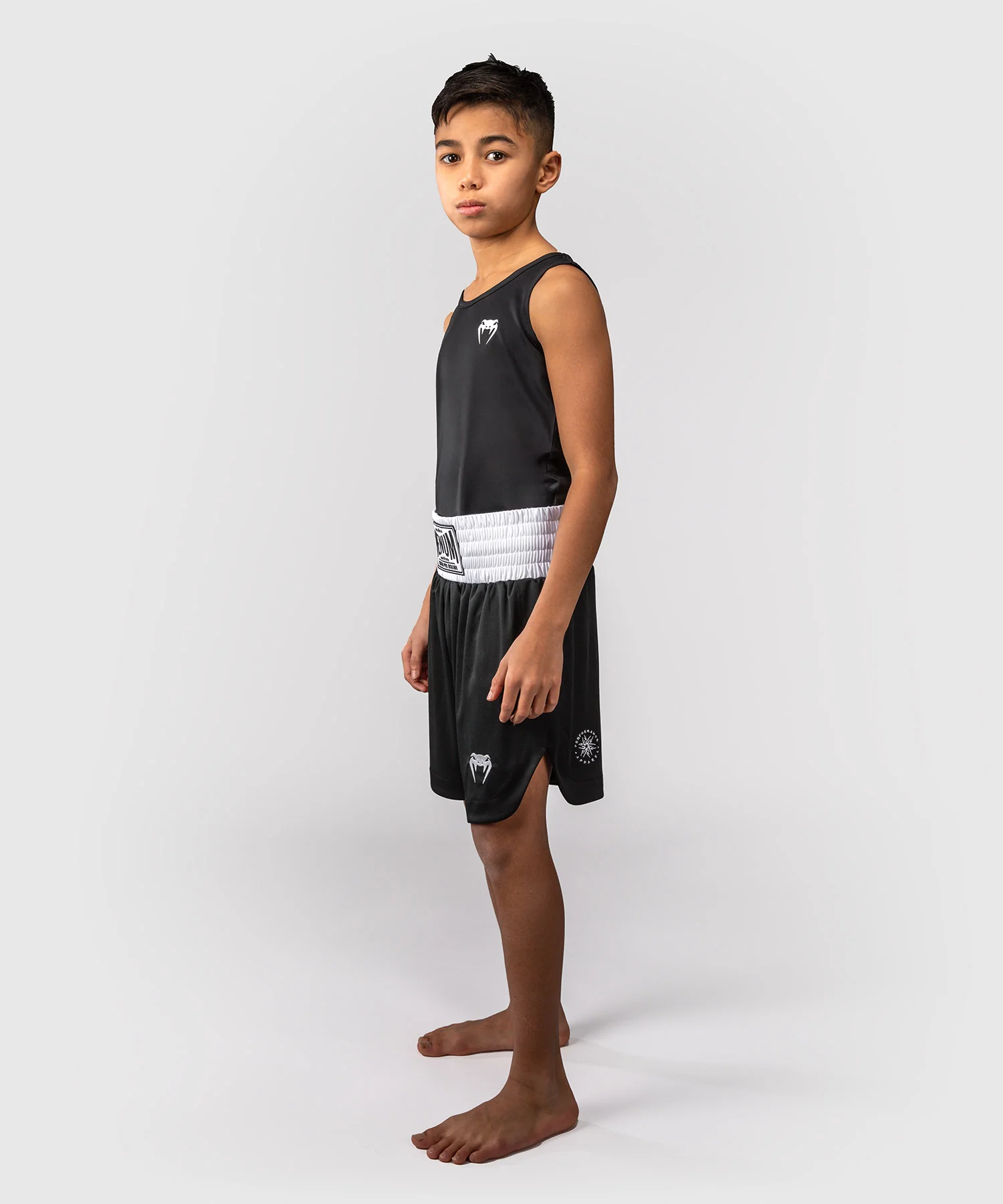 Short de Boxe Venum Classic Pour Enfants – Noir/Blanc - Image 5