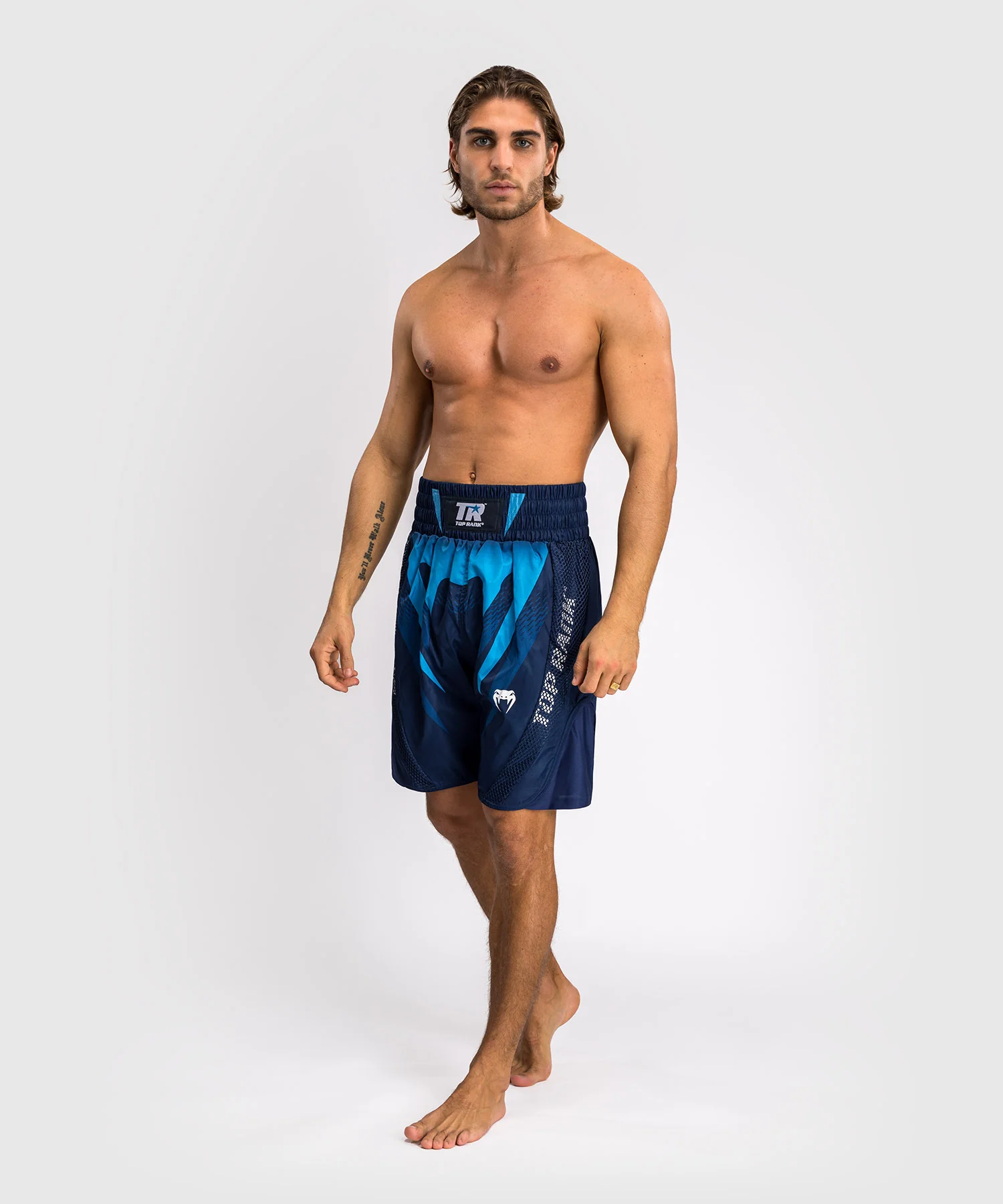 Short de Boxe Venum x Top Rank Original pour Hommes - Bleu Marine - Image 6