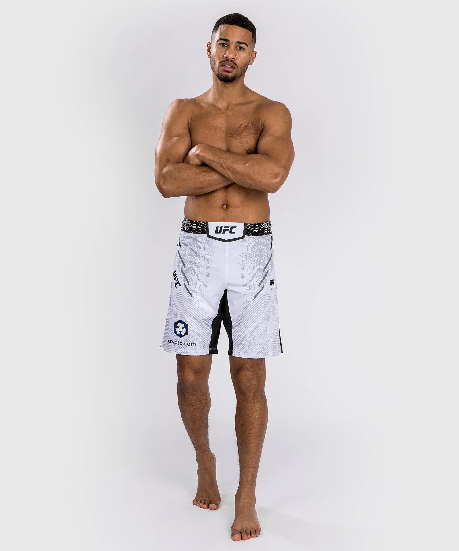 Shorts de combat Coupe longue pour Hommes UFC Adrenaline by Venum Authentic Fight Night - Blanc - Image 4