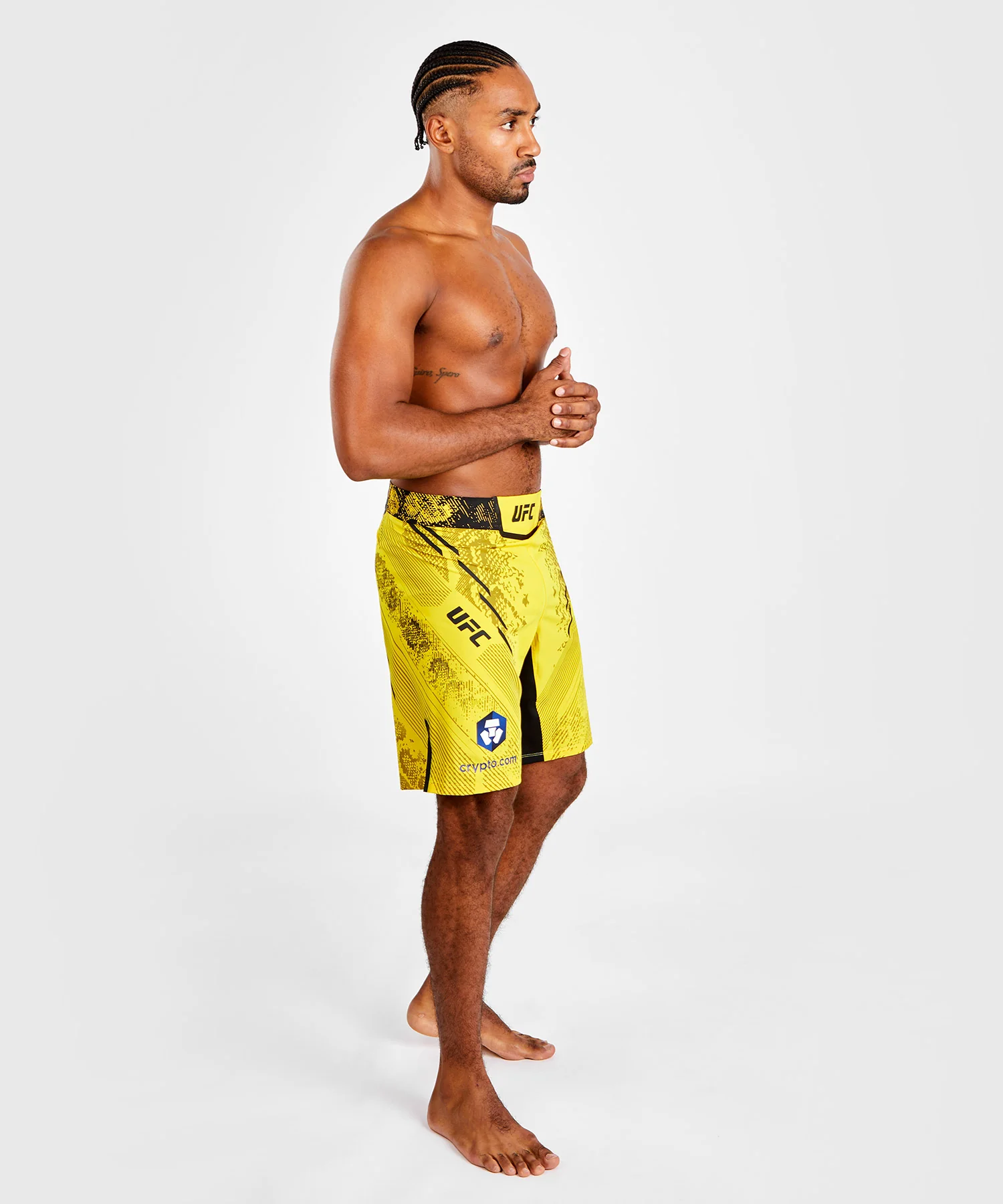 Short de combat Coupe longue pour Hommes UFC Adrenaline by Venum Authentic Fight Night - Jaune - Image 5