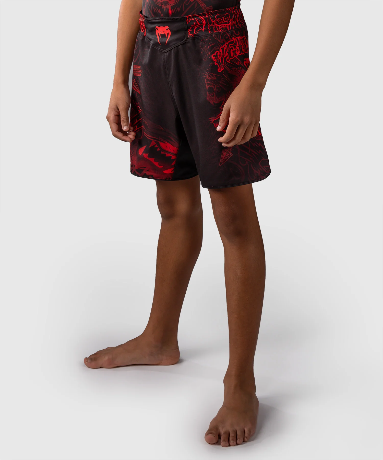 Short de Combat Pour Enfants Venum Wolf Atak  – Noir/Rouge - Image 3