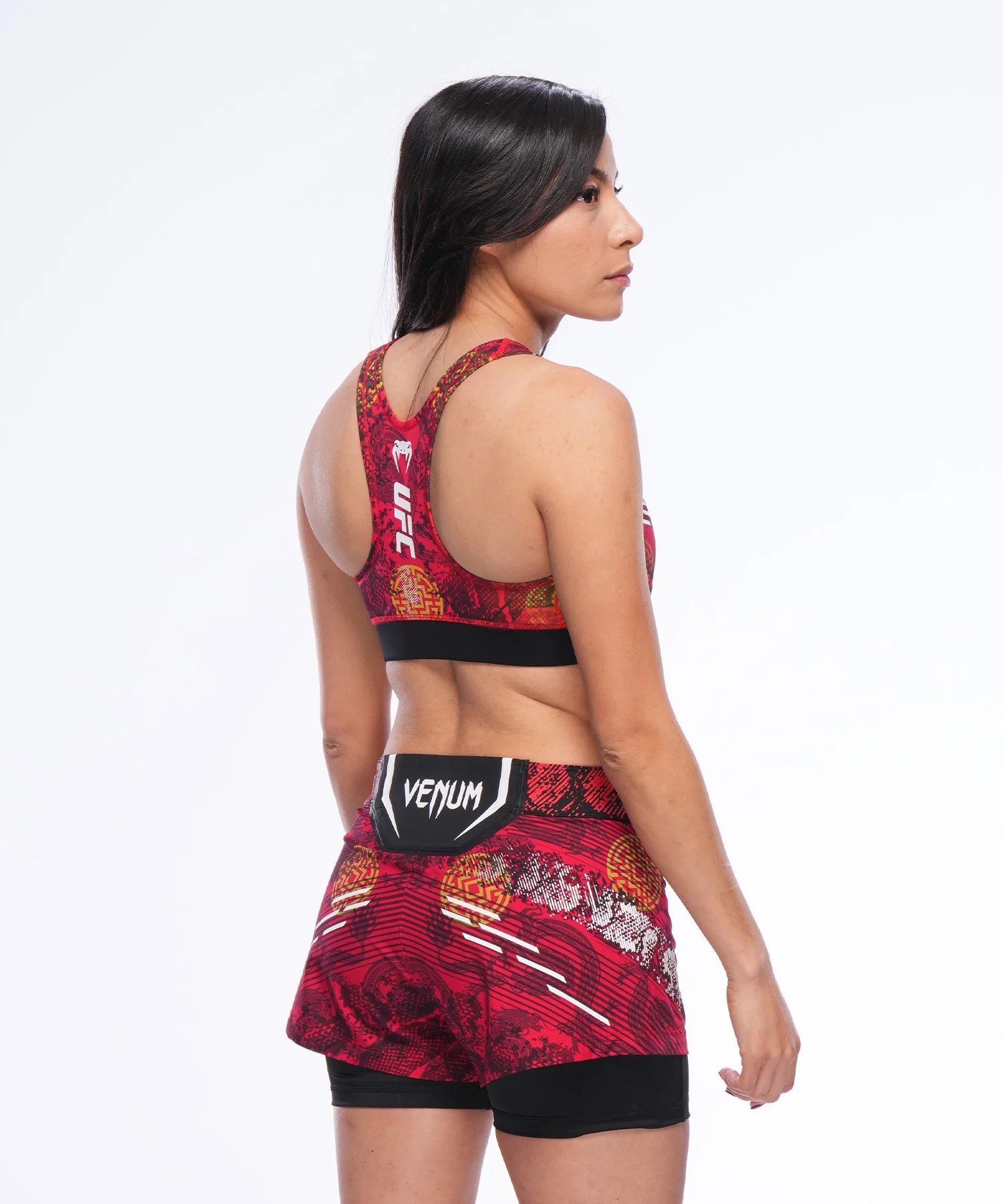 Short de Combat pour Femmes UFC Unrivaled by Venum Zhang Weili - Rouge - Image 4