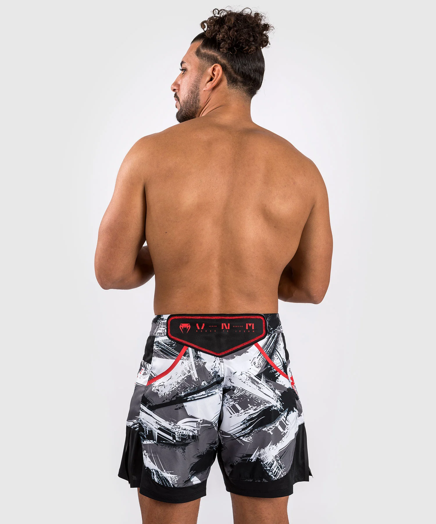 Short de combat Venum Electron 3.0 - Gris/Rouge - Image 2