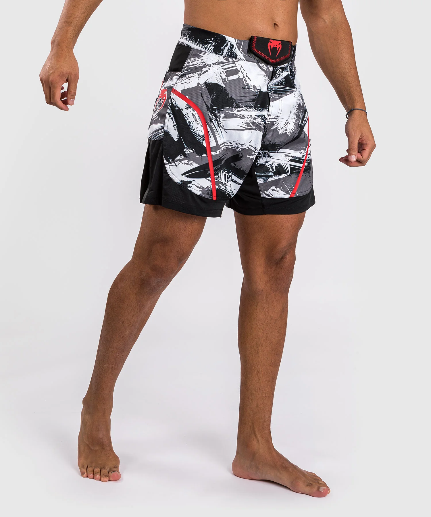 Short de combat Venum Electron 3.0 - Gris/Rouge - Image 6